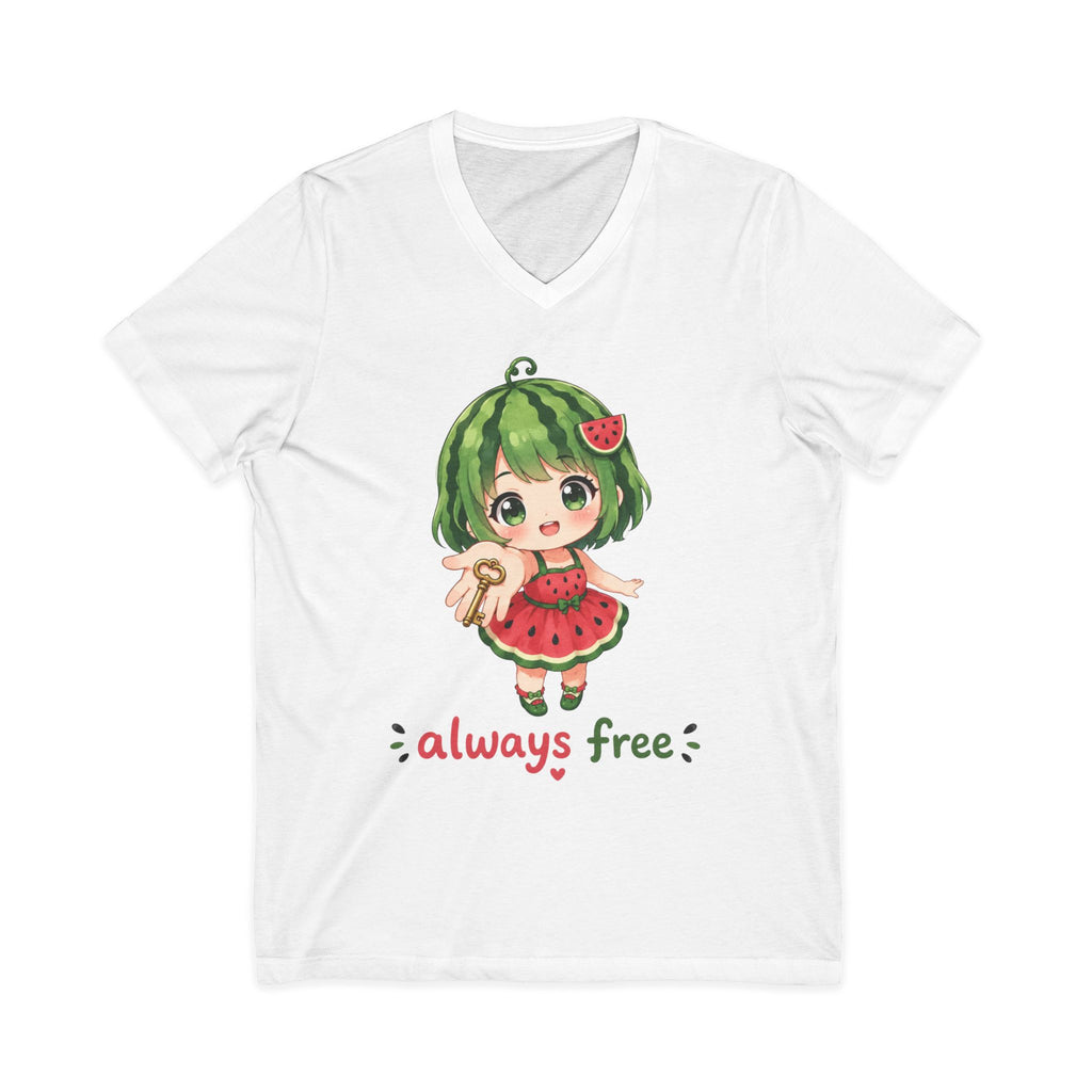 Watermelon Girl V-Neck T-Shirt