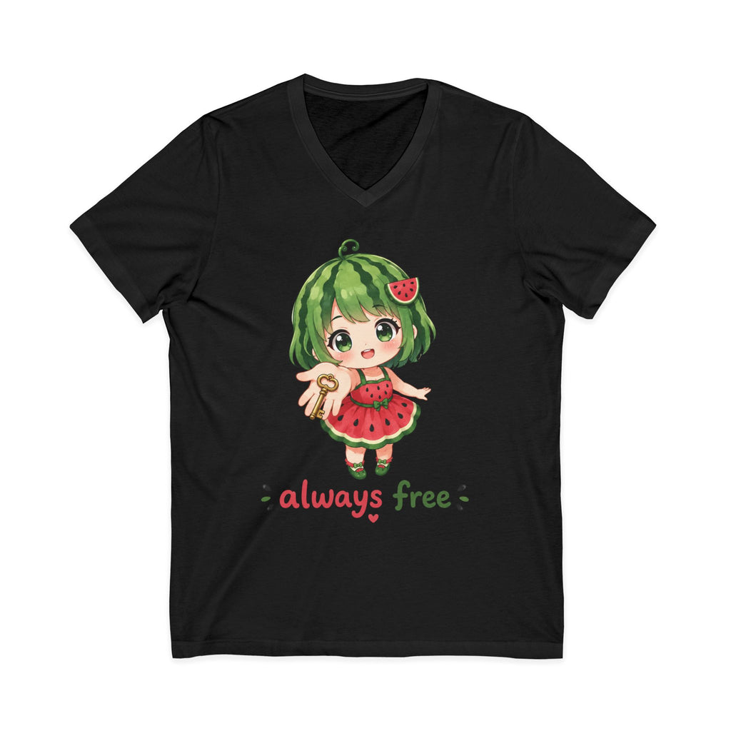 Watermelon Girl V-Neck T-Shirt