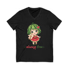 Watermelon Girl V-Neck T-Shirt