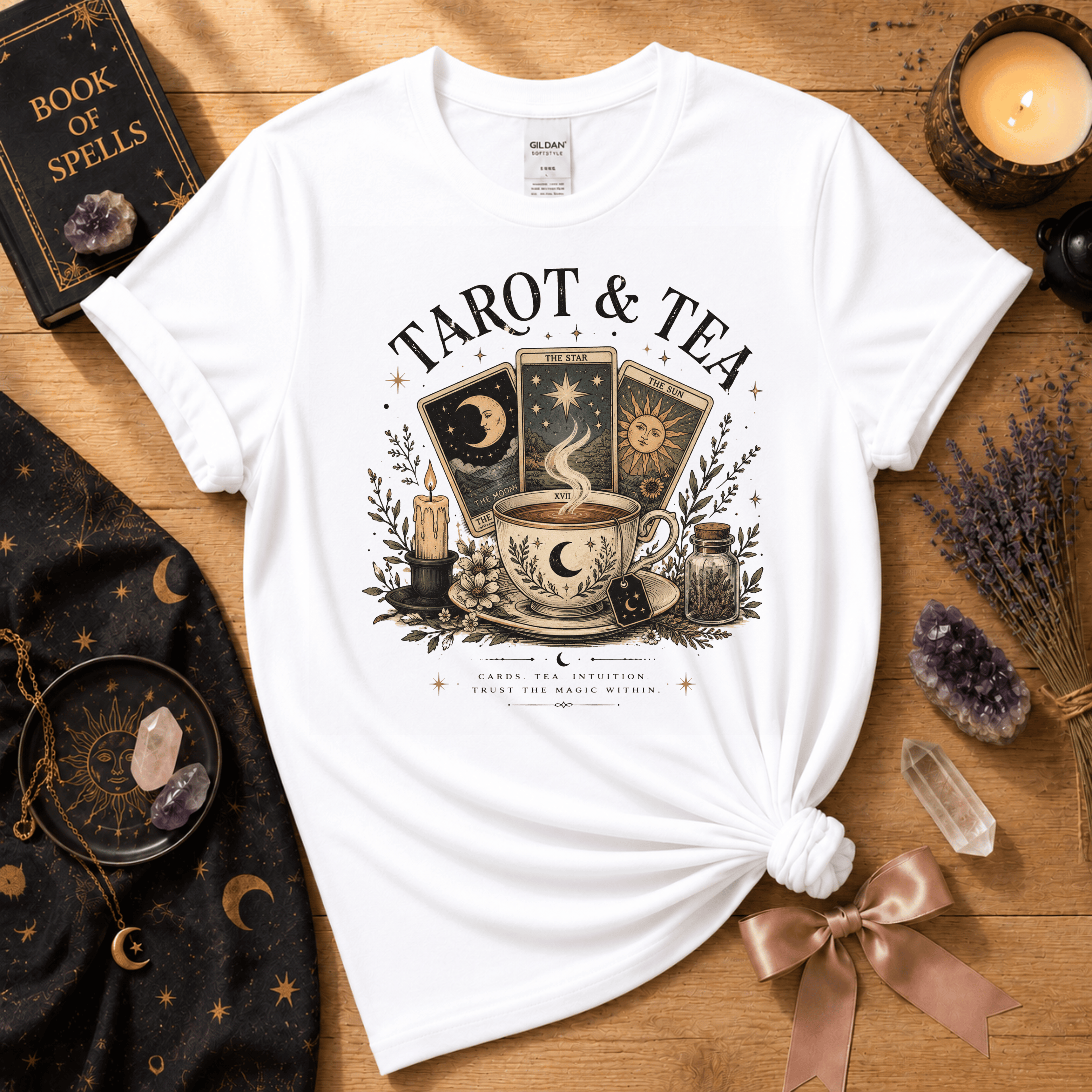 Tarot & Tea | Witchy Graphic T-Shirt