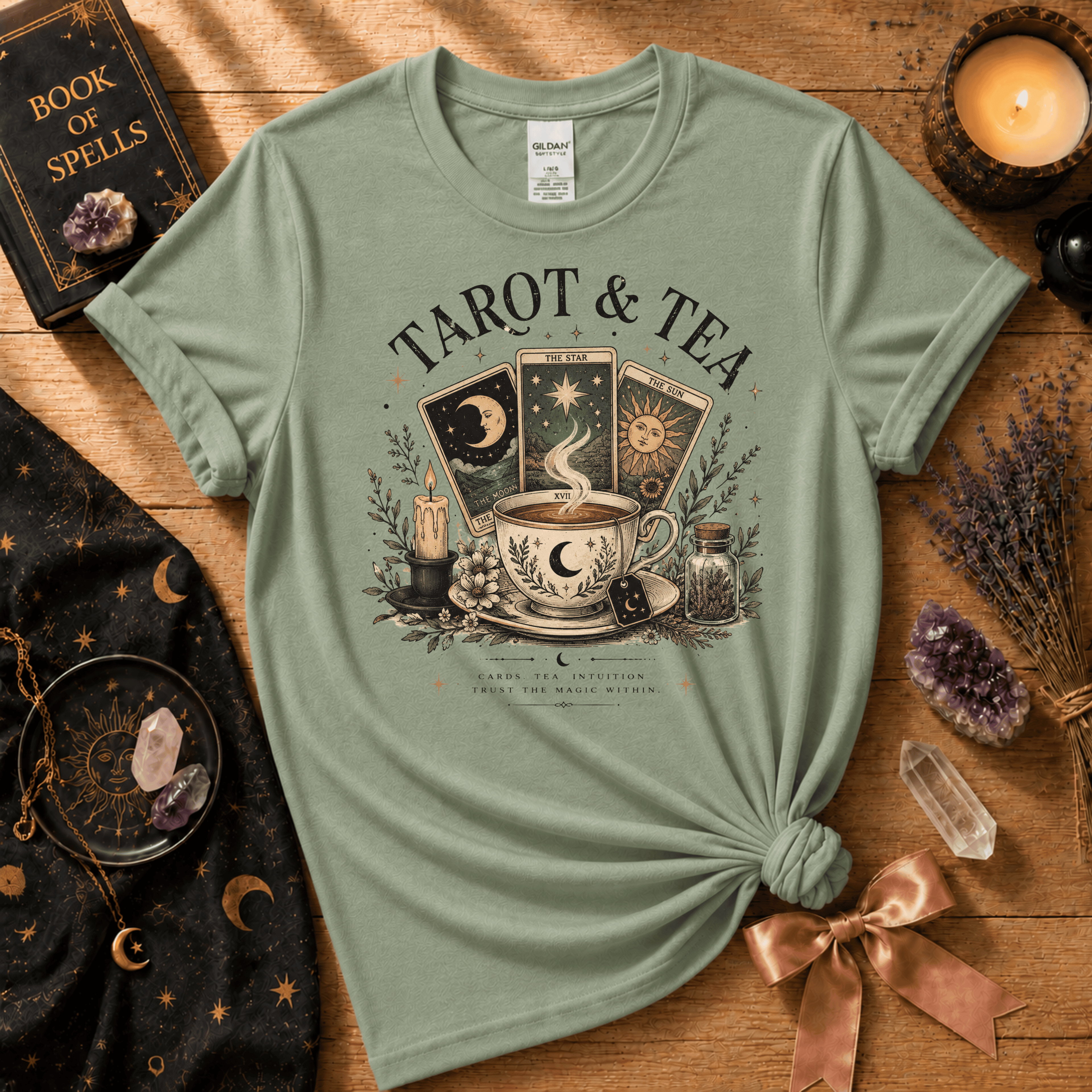 Tarot & Tea | Witchy Graphic T-Shirt