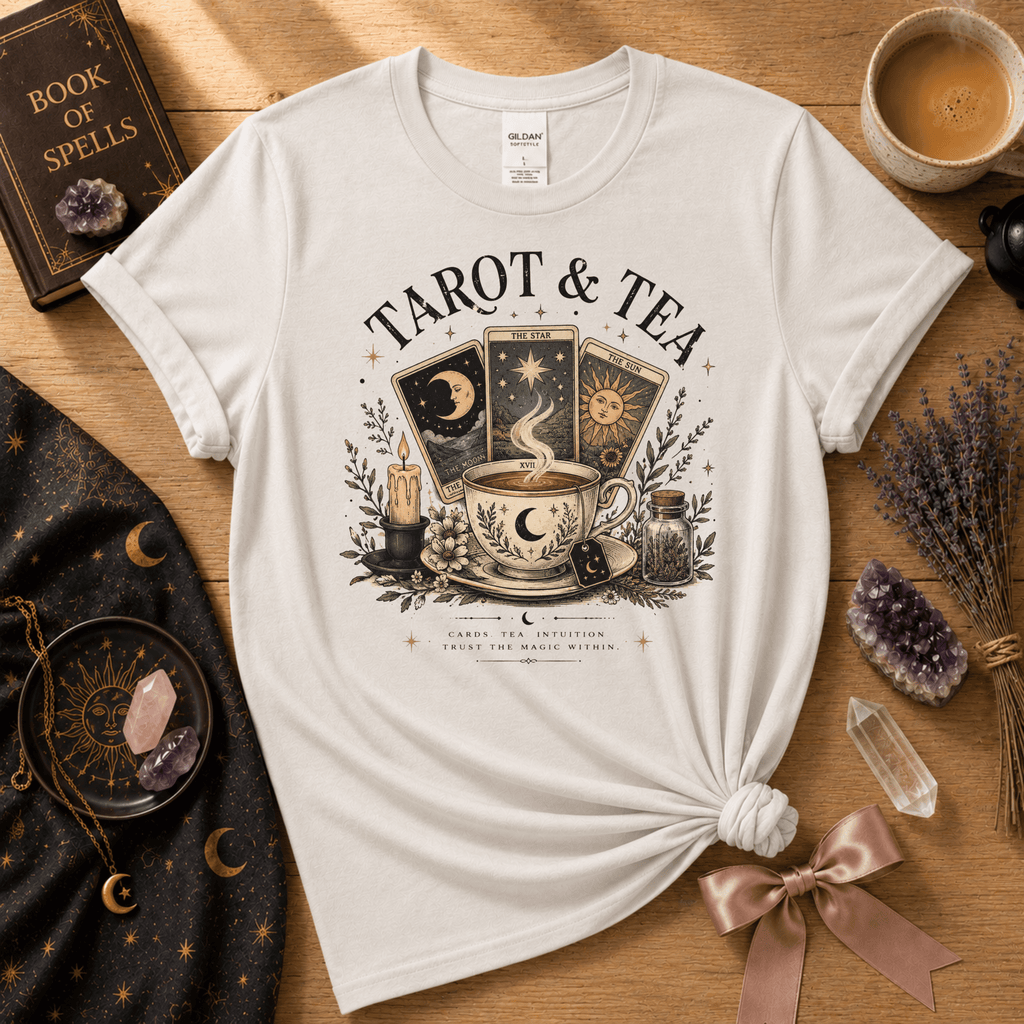 Tarot & Tea | Witchy Graphic T-Shirt