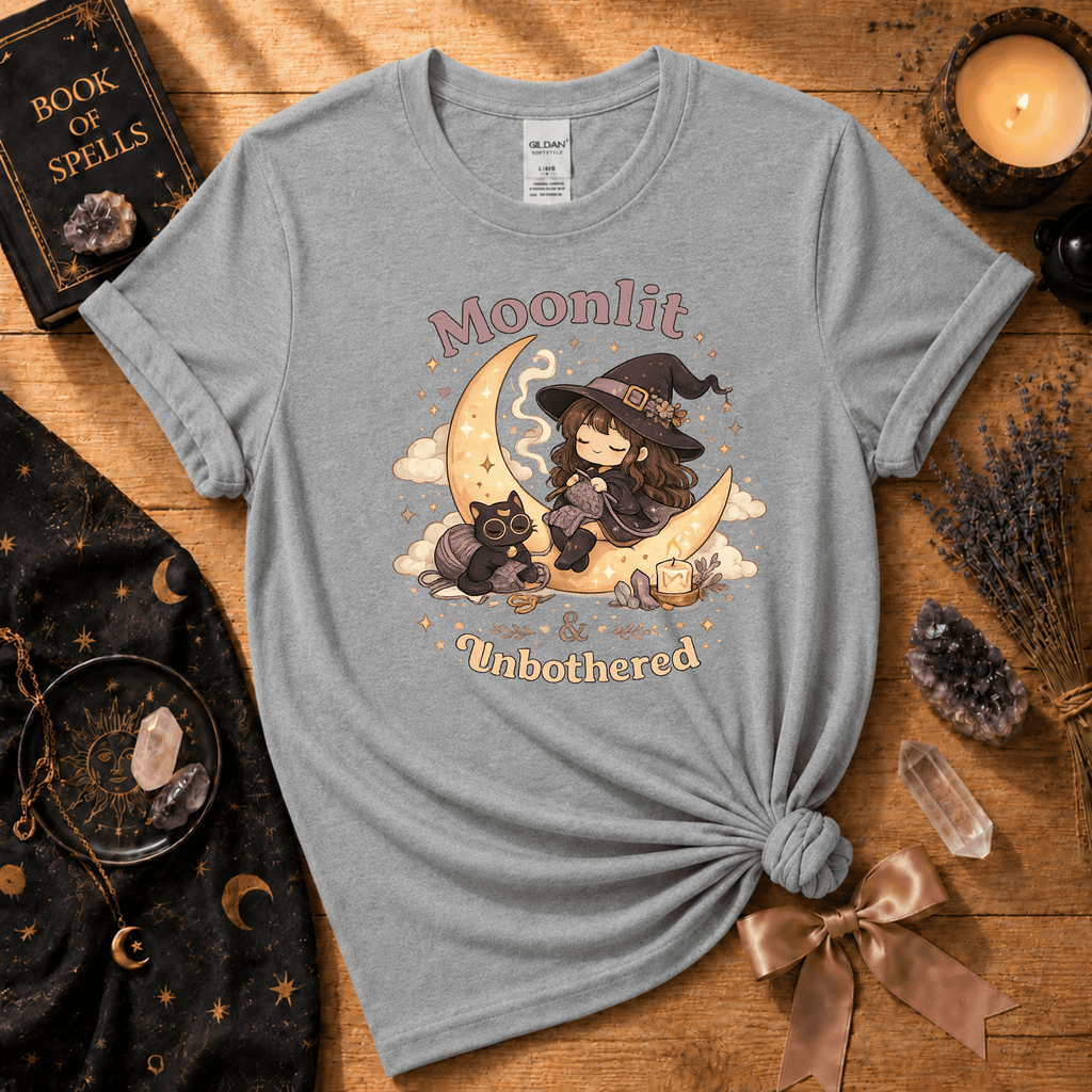 Moonlit & Unbothered | Witchy Graphic T-Shirt