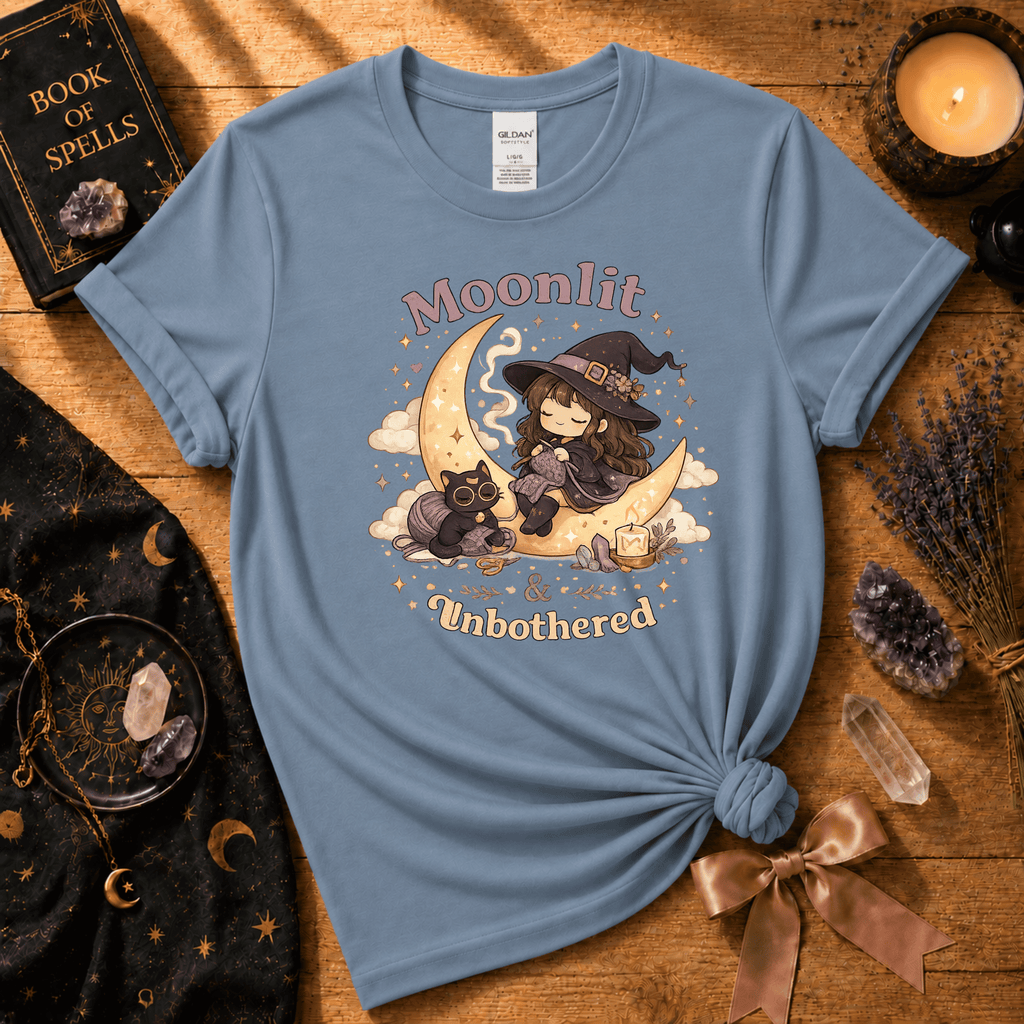Moonlit & Unbothered | Witchy Graphic T-Shirt