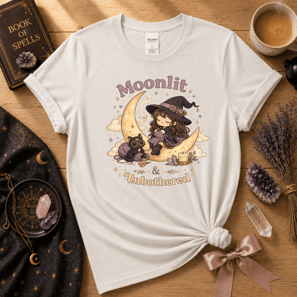Moonlit & Unbothered | Witchy Graphic T-Shirt