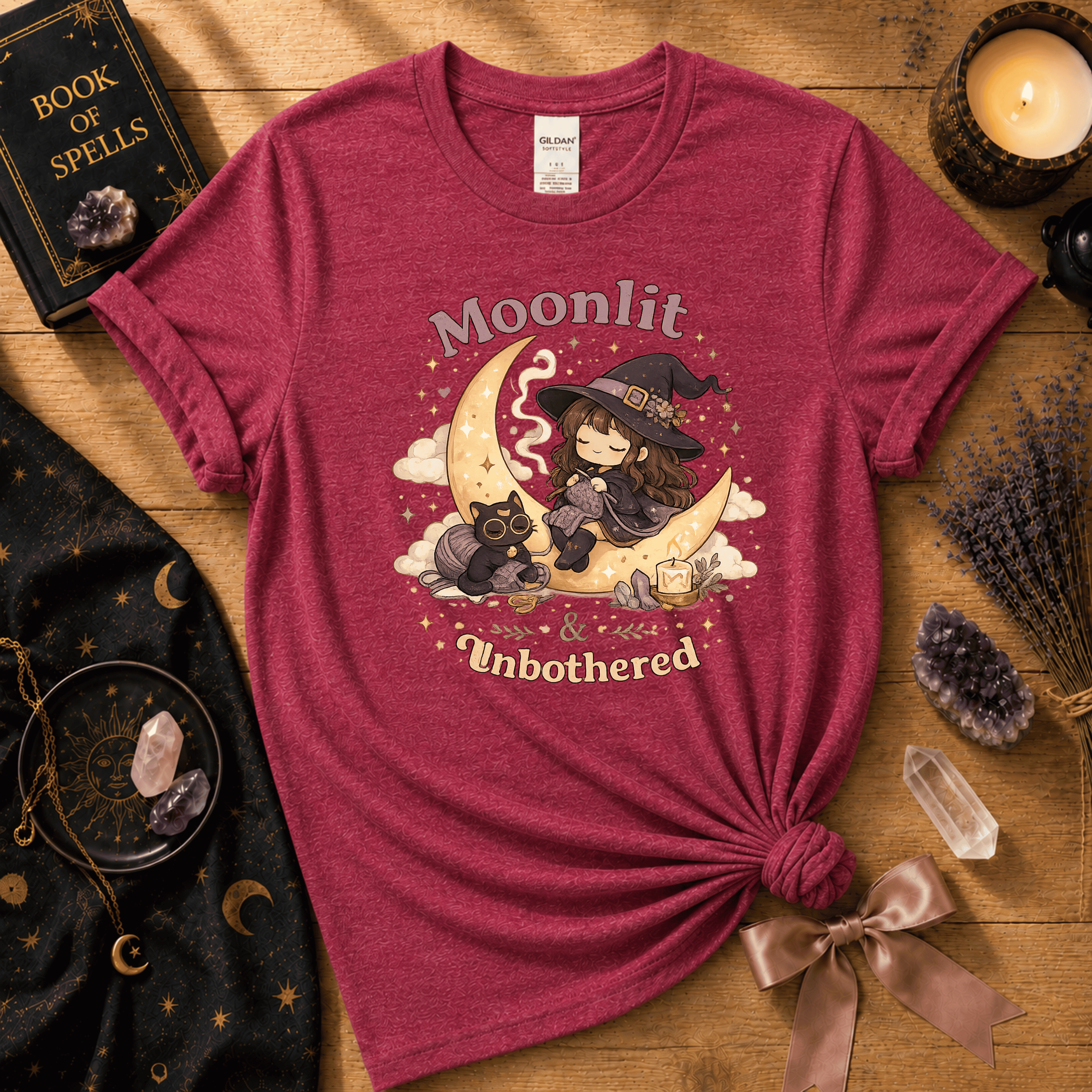 Moonlit & Unbothered | Witchy Graphic T-Shirt