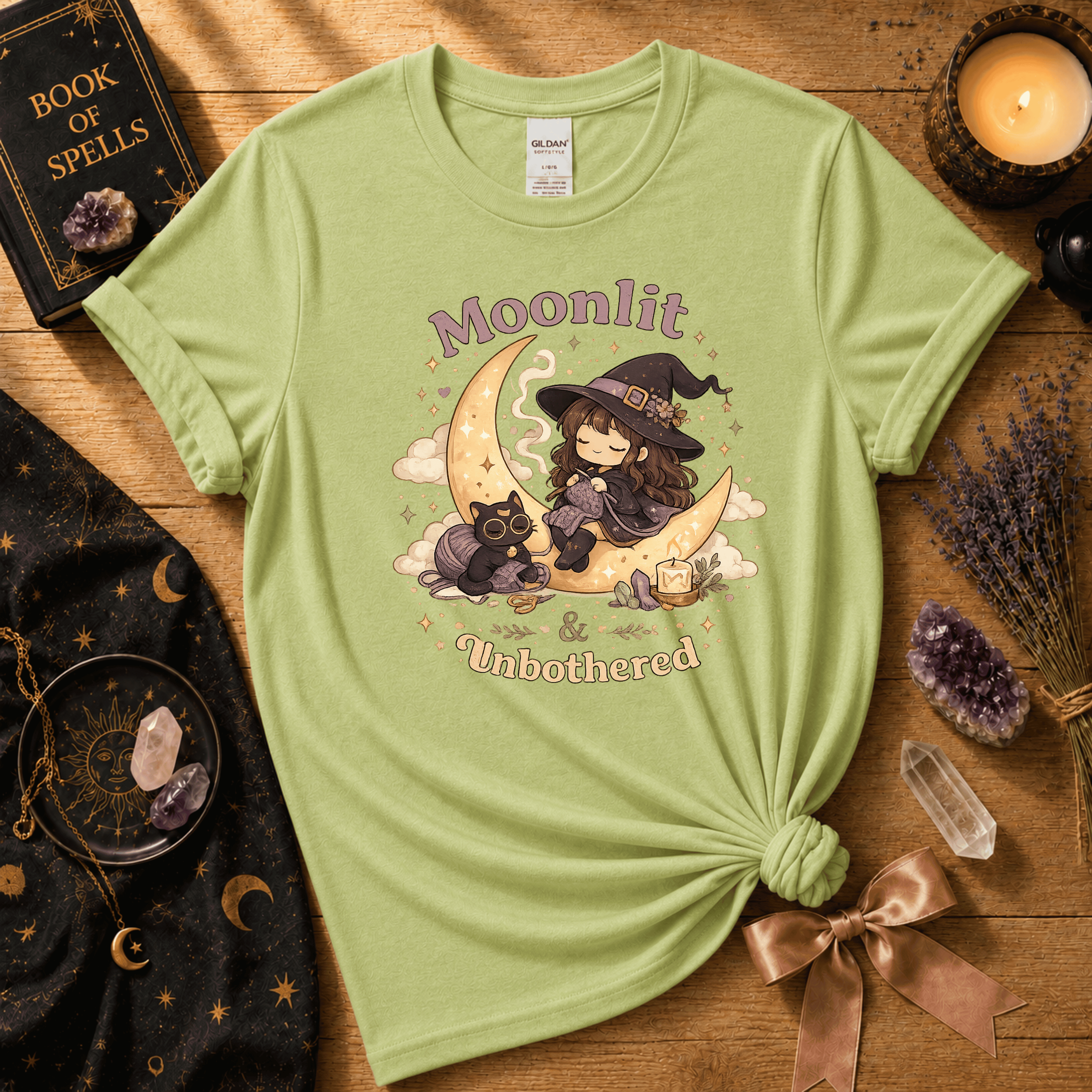 Moonlit & Unbothered | Witchy Graphic T-Shirt