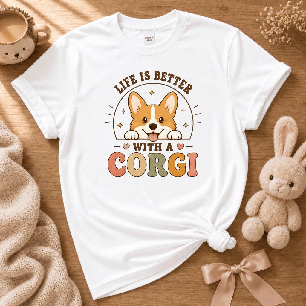 Life Is Better With a Corgi | Cute Animal Graphic T-Shirt