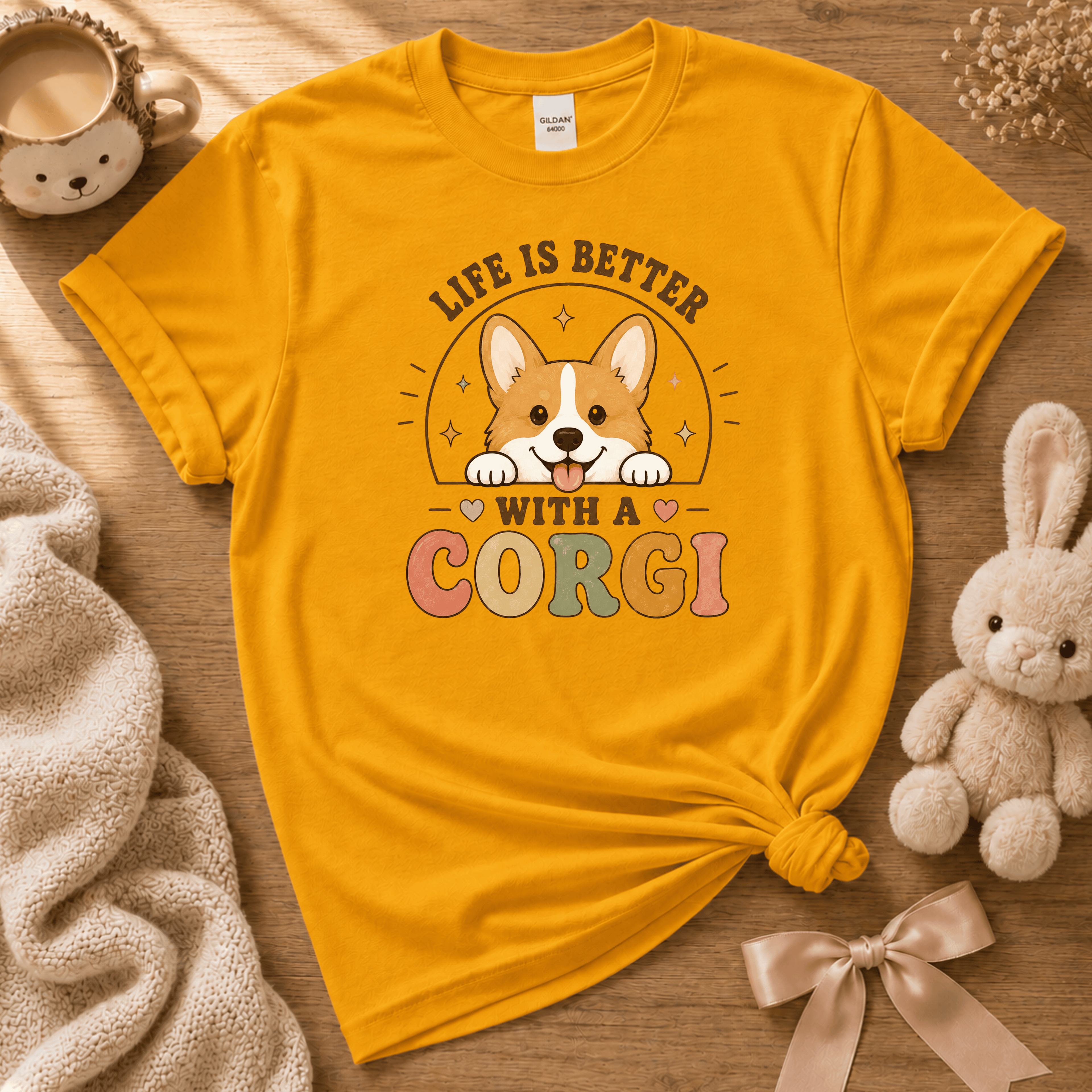 Life Is Better With a Corgi | Cute Animal Graphic T-Shirt