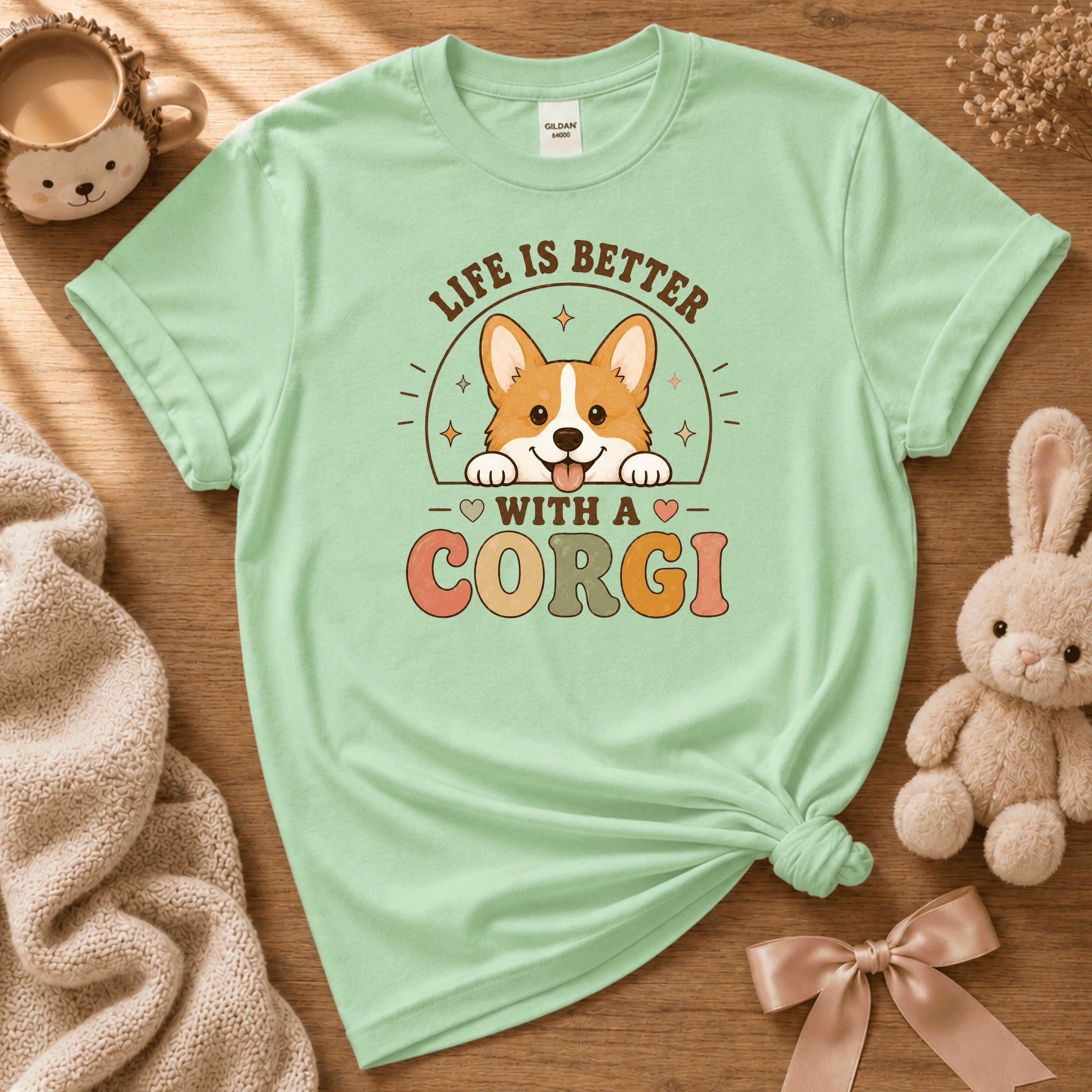Life Is Better With a Corgi | Cute Animal Graphic T-Shirt