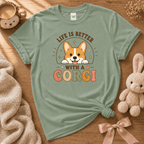 Life Is Better With a Corgi | Cute Animal Graphic T-Shirt