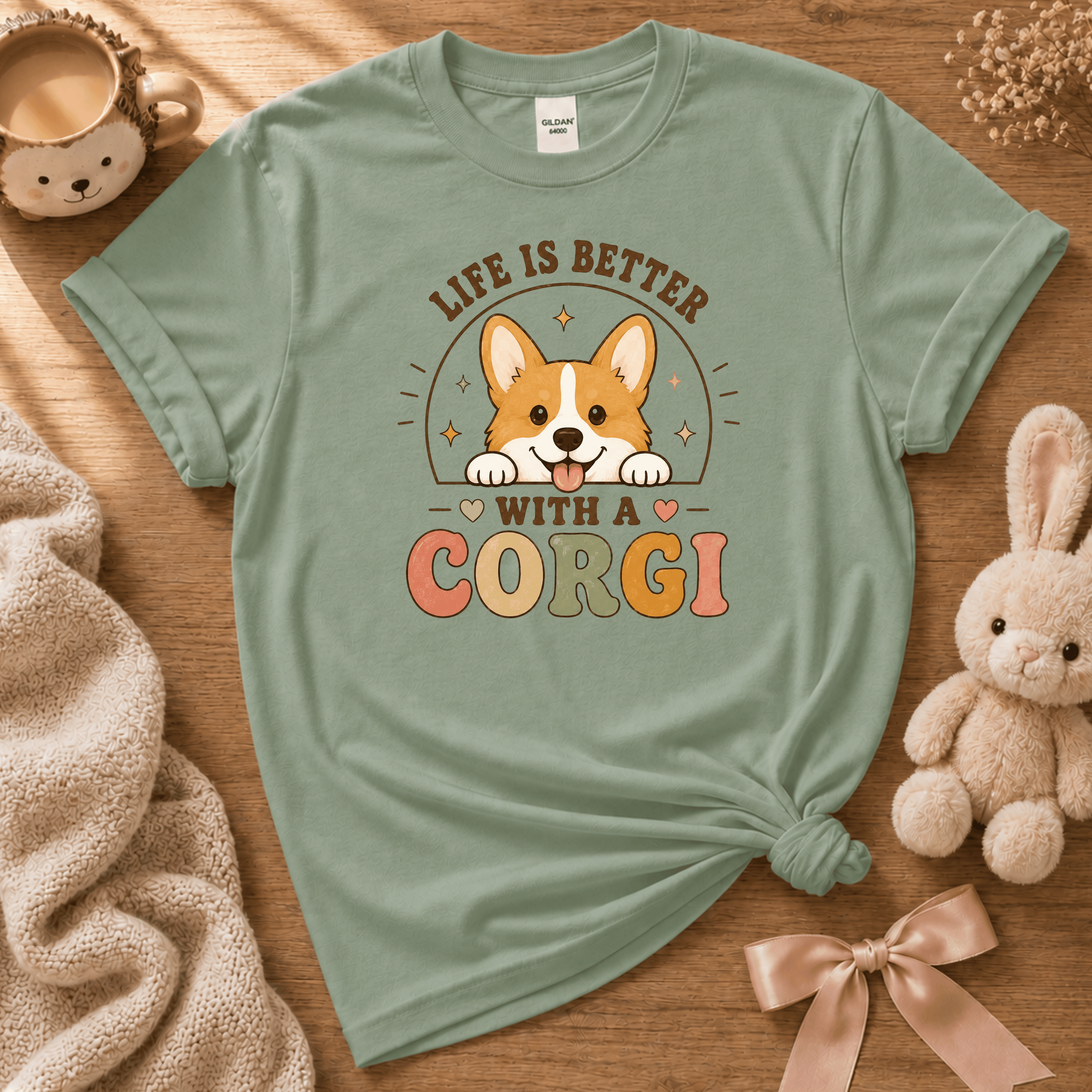 Life Is Better With a Corgi | Cute Animal Graphic T-Shirt