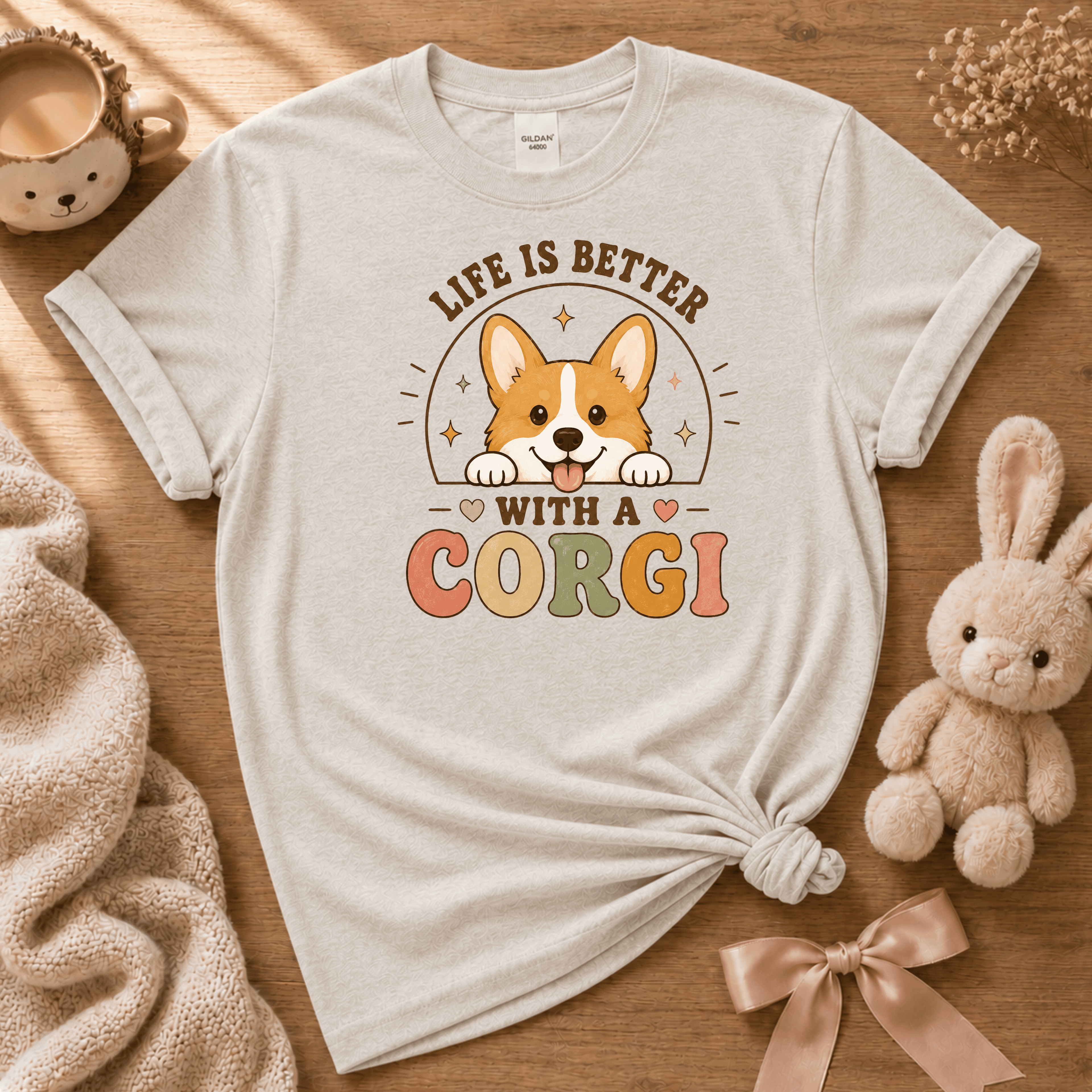 Life Is Better With a Corgi | Cute Animal Graphic T-Shirt