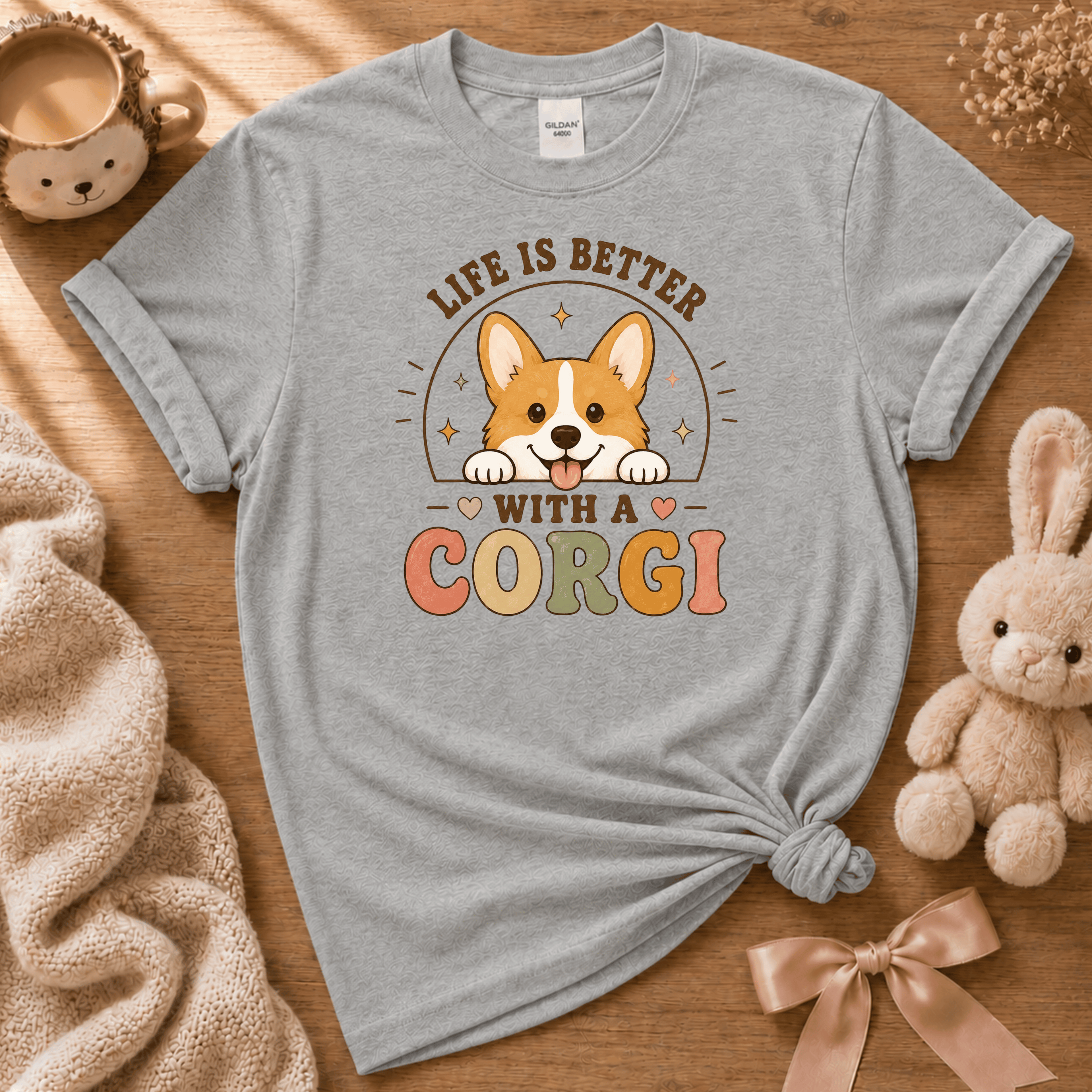 Life Is Better With a Corgi | Cute Animal Graphic T-Shirt