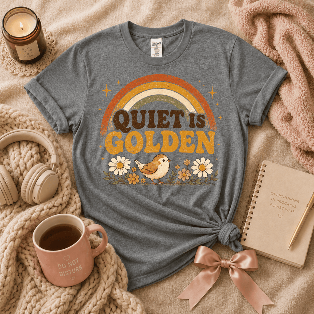 Quiet Is Golden | Funny Introvert Graphic T-Shirt