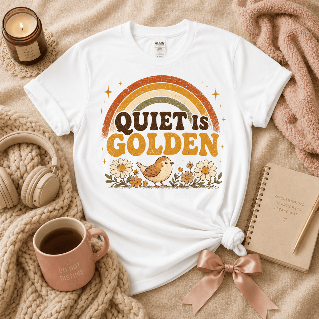 Quiet Is Golden | Funny Introvert Graphic T-Shirt