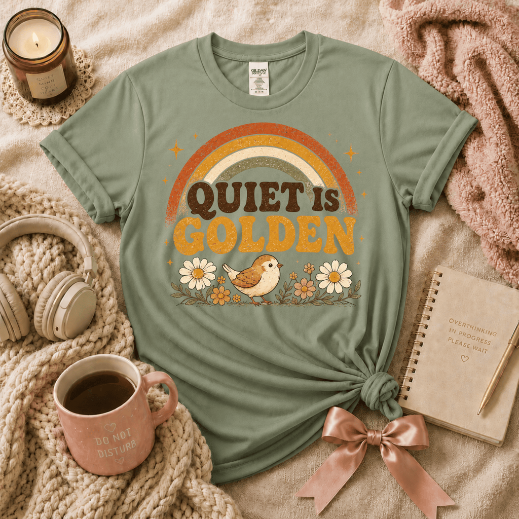 Quiet Is Golden | Funny Introvert Graphic T-Shirt