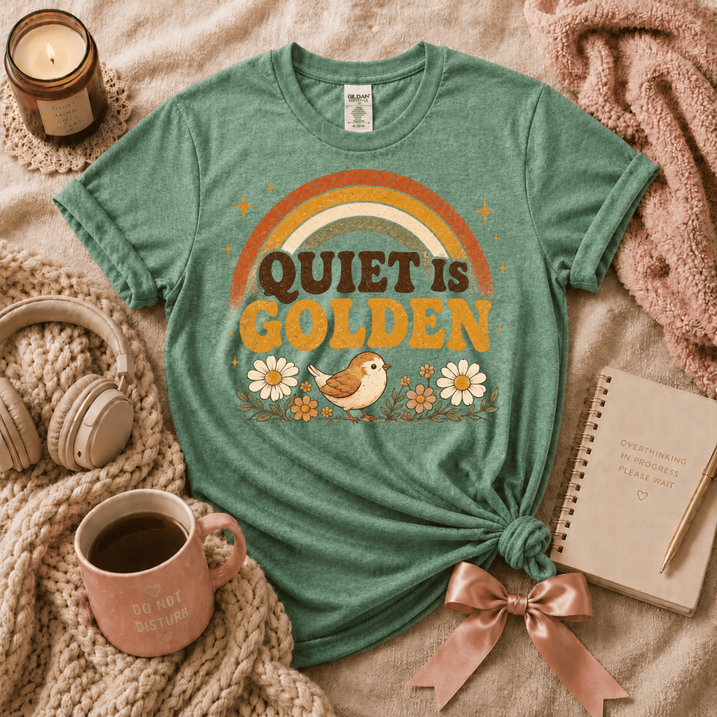 Quiet Is Golden | Funny Introvert Graphic T-Shirt