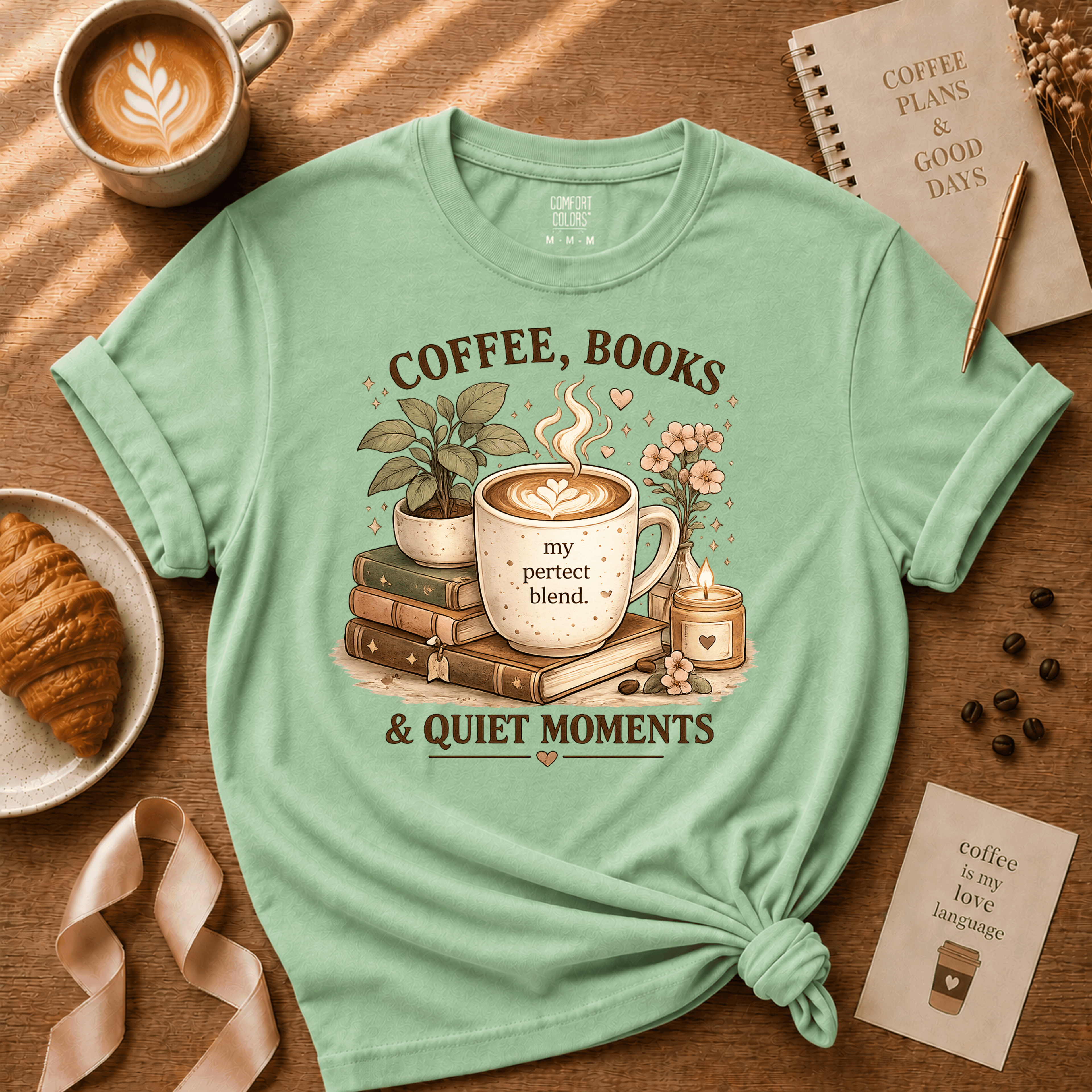 Coffee, Books & Quiet Moments | Coffee Lover Graphic T-Shirt