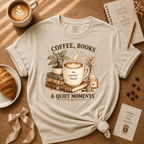 Coffee, Books & Quiet Moments | Coffee Lover Graphic T-Shirt