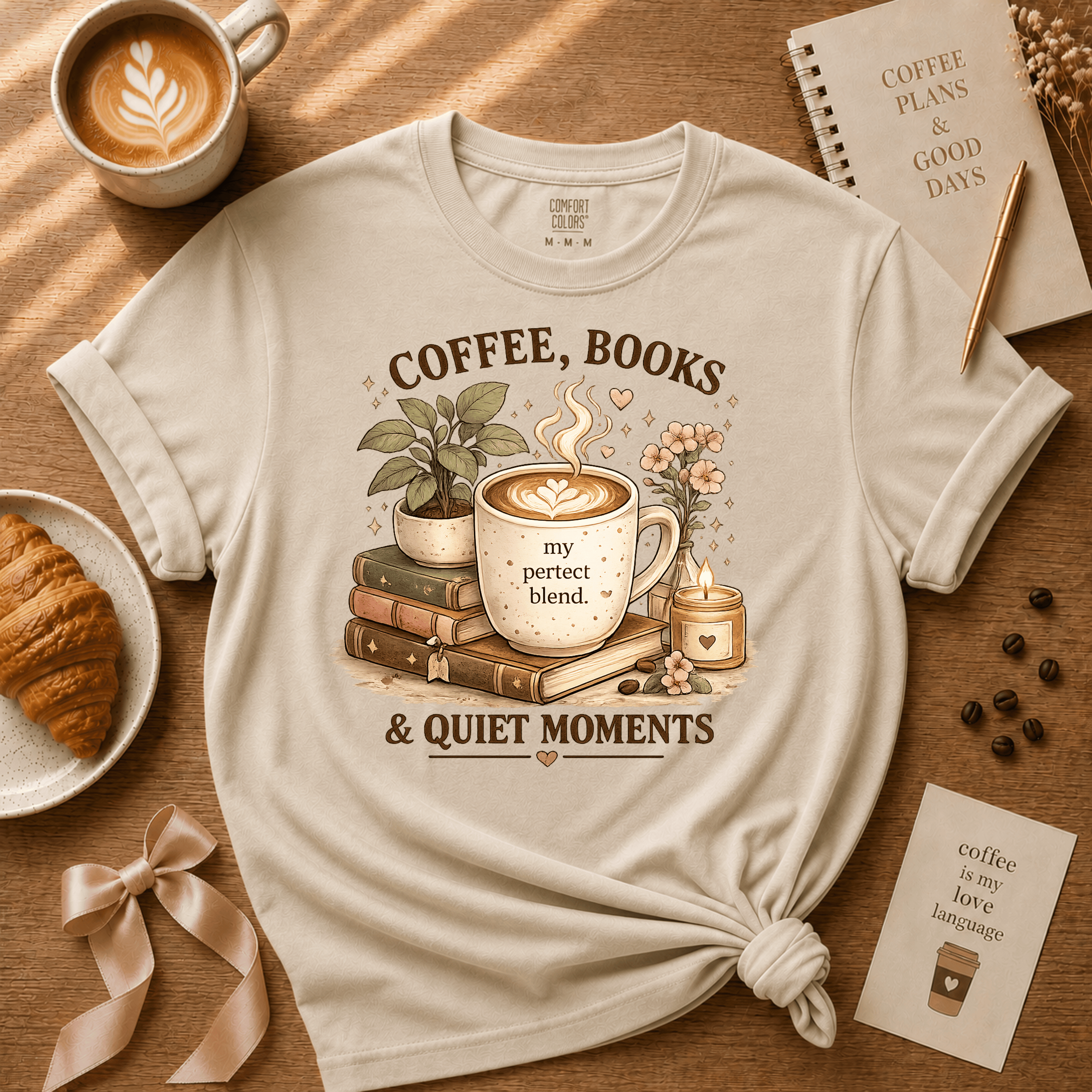Coffee, Books & Quiet Moments | Coffee Lover Graphic T-Shirt