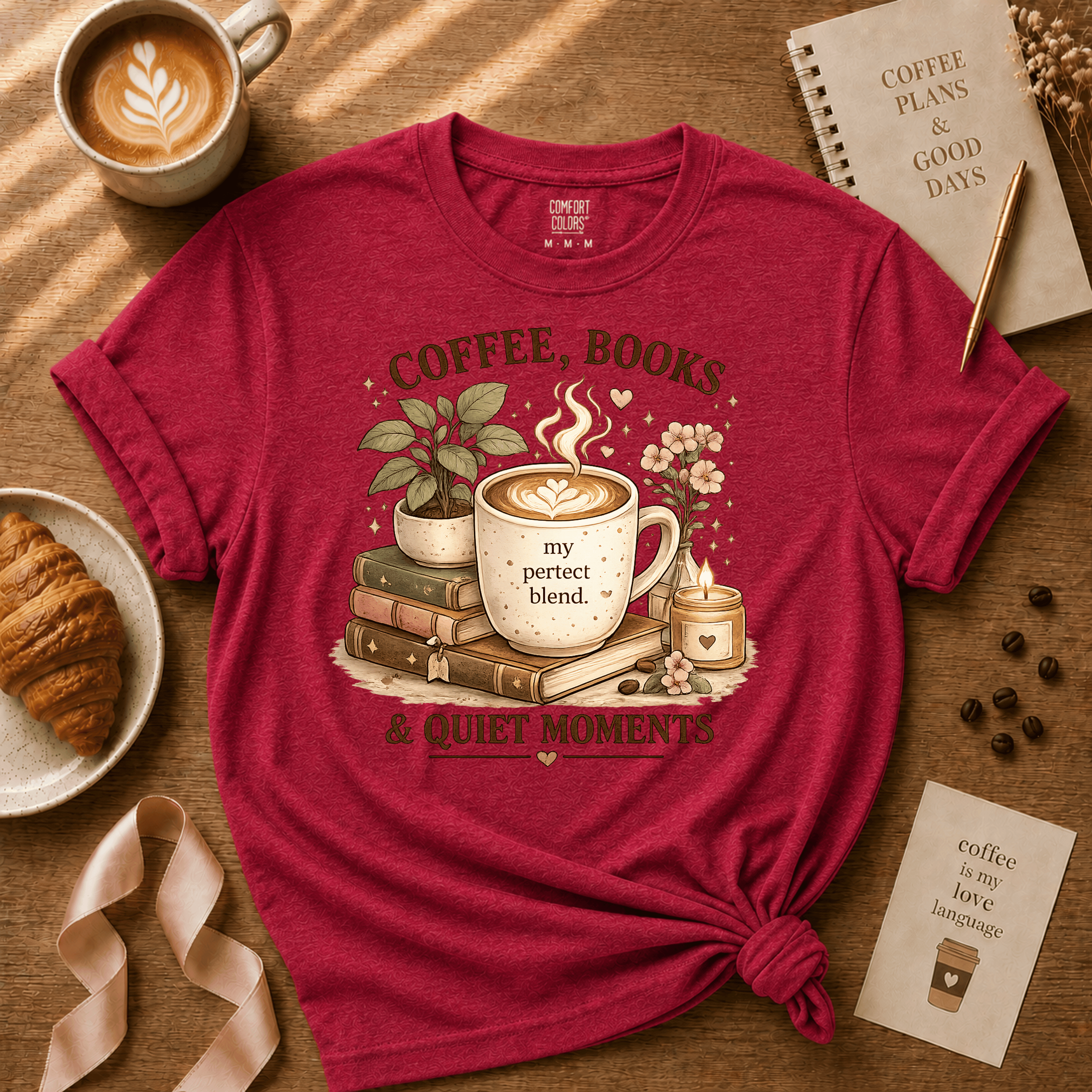 Coffee, Books & Quiet Moments | Coffee Lover Graphic T-Shirt