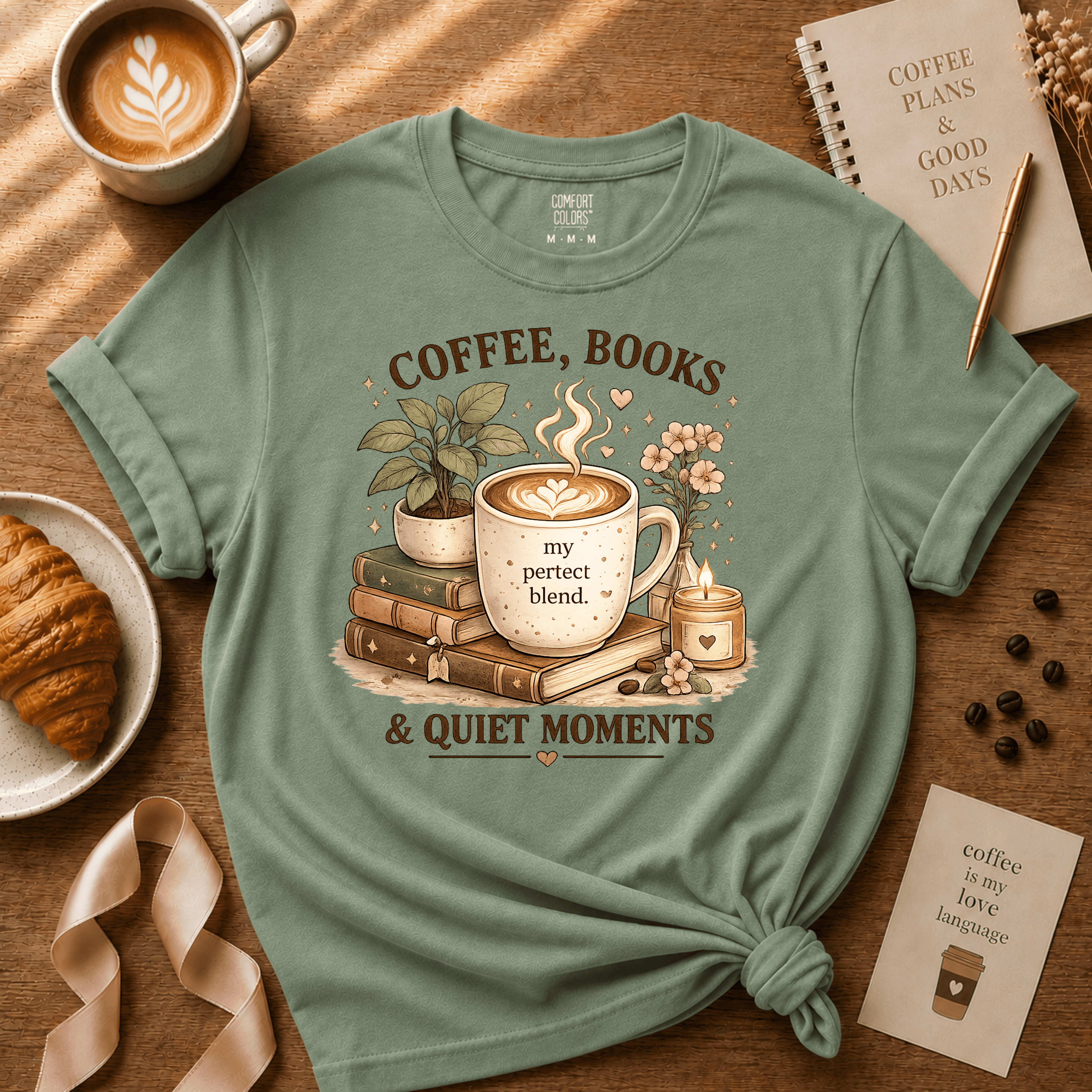 Coffee, Books & Quiet Moments | Coffee Lover Graphic T-Shirt