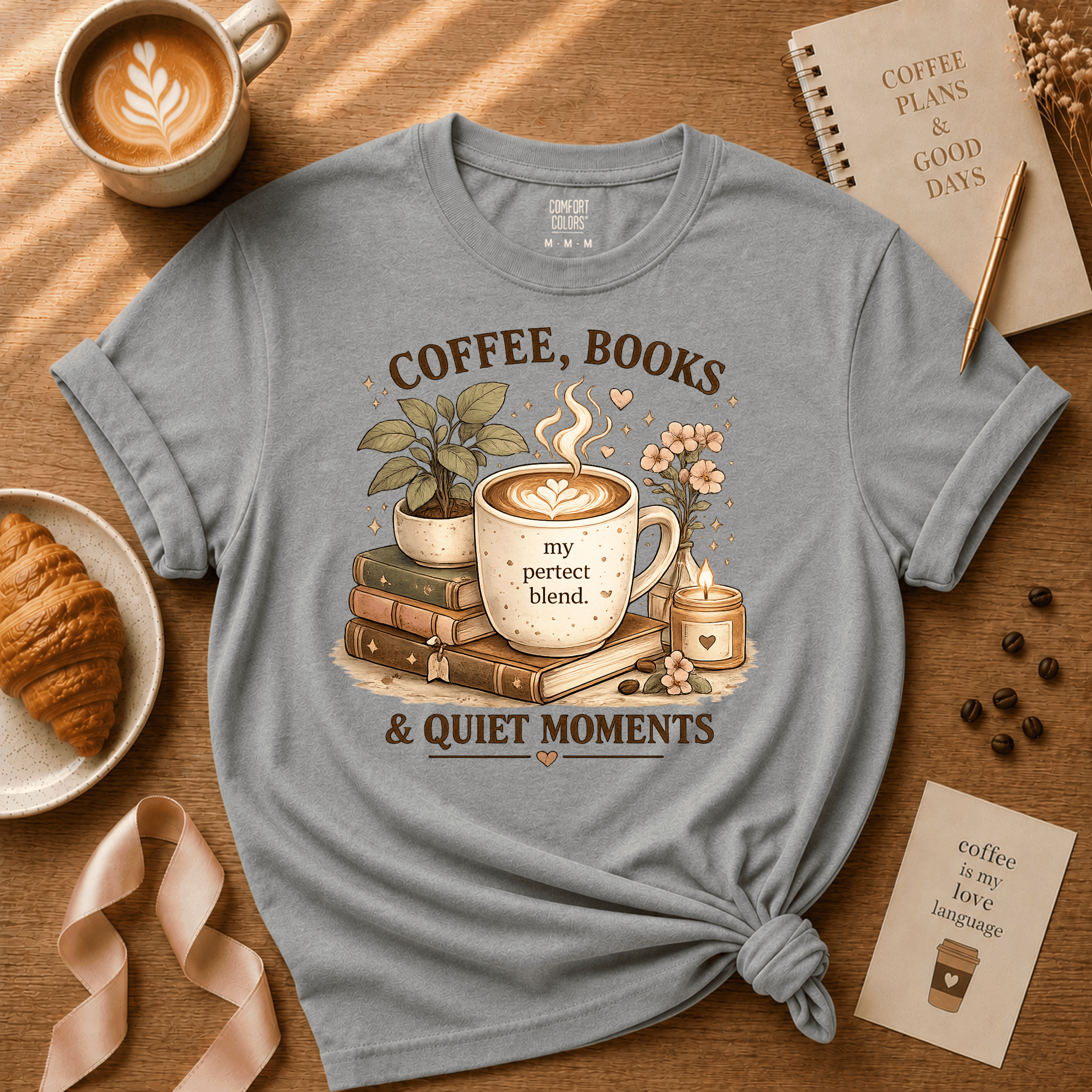 Coffee, Books & Quiet Moments | Coffee Lover Graphic T-Shirt