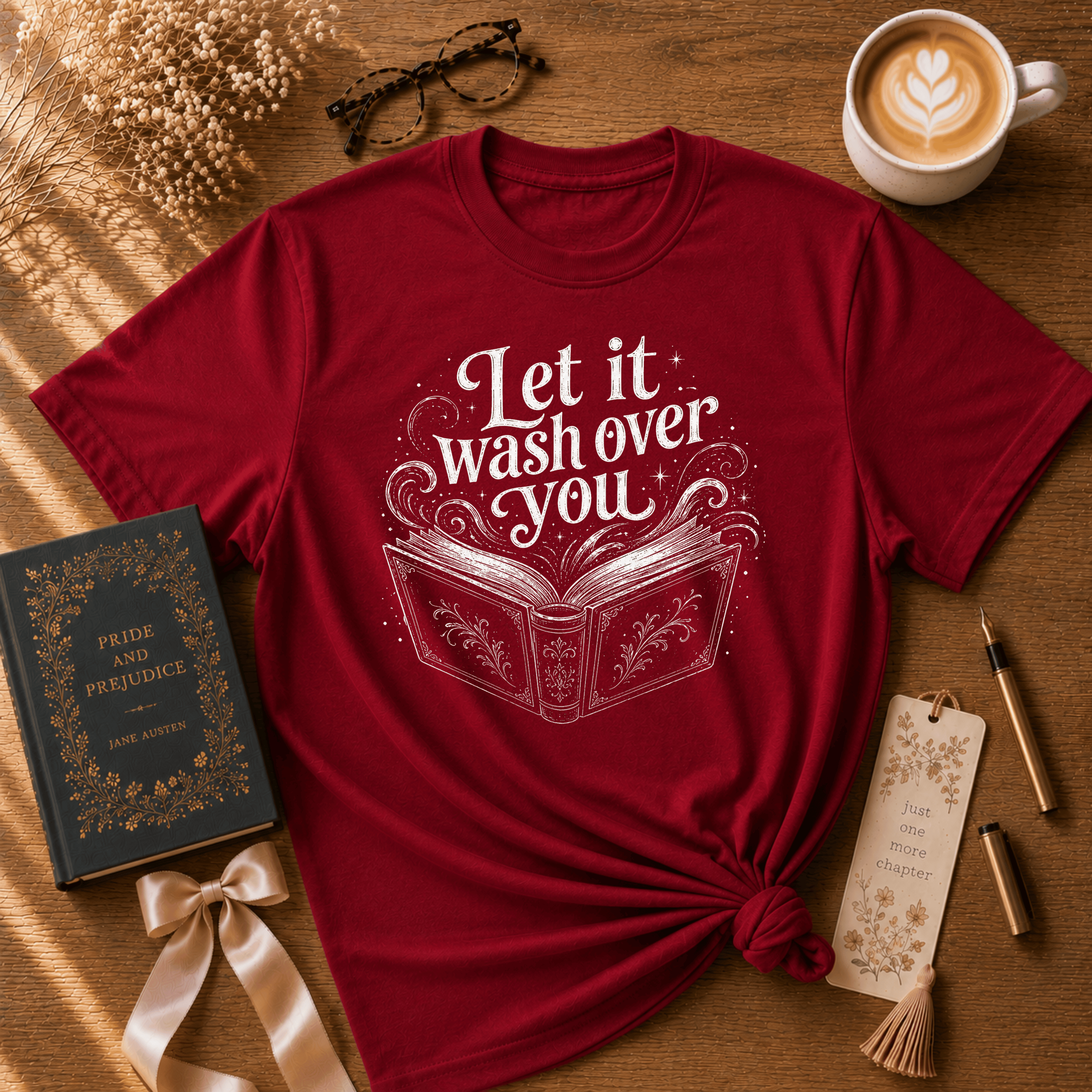 Let It Wash Over You | Book Lover Graphic T-Shirt