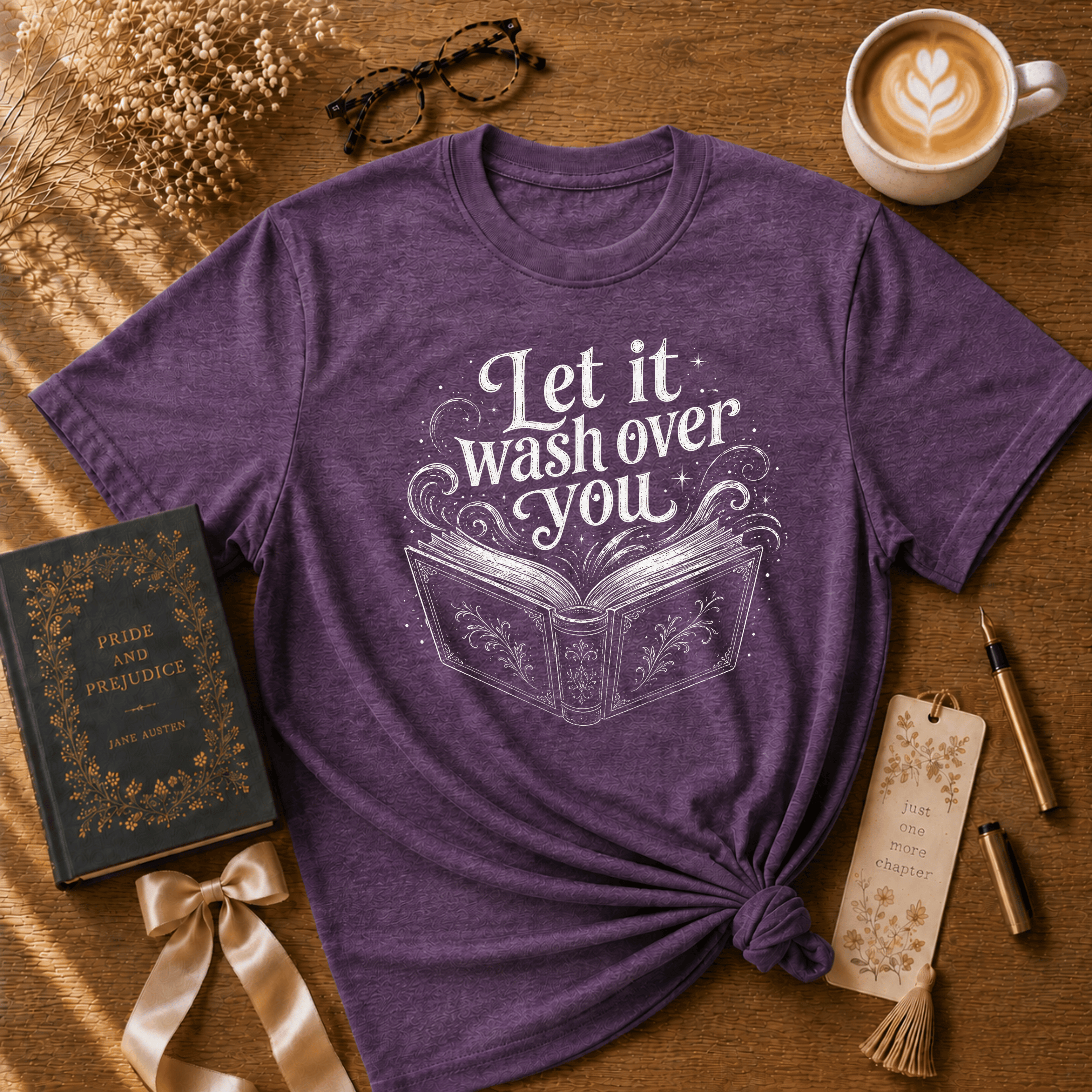 Let It Wash Over You | Book Lover Graphic T-Shirt