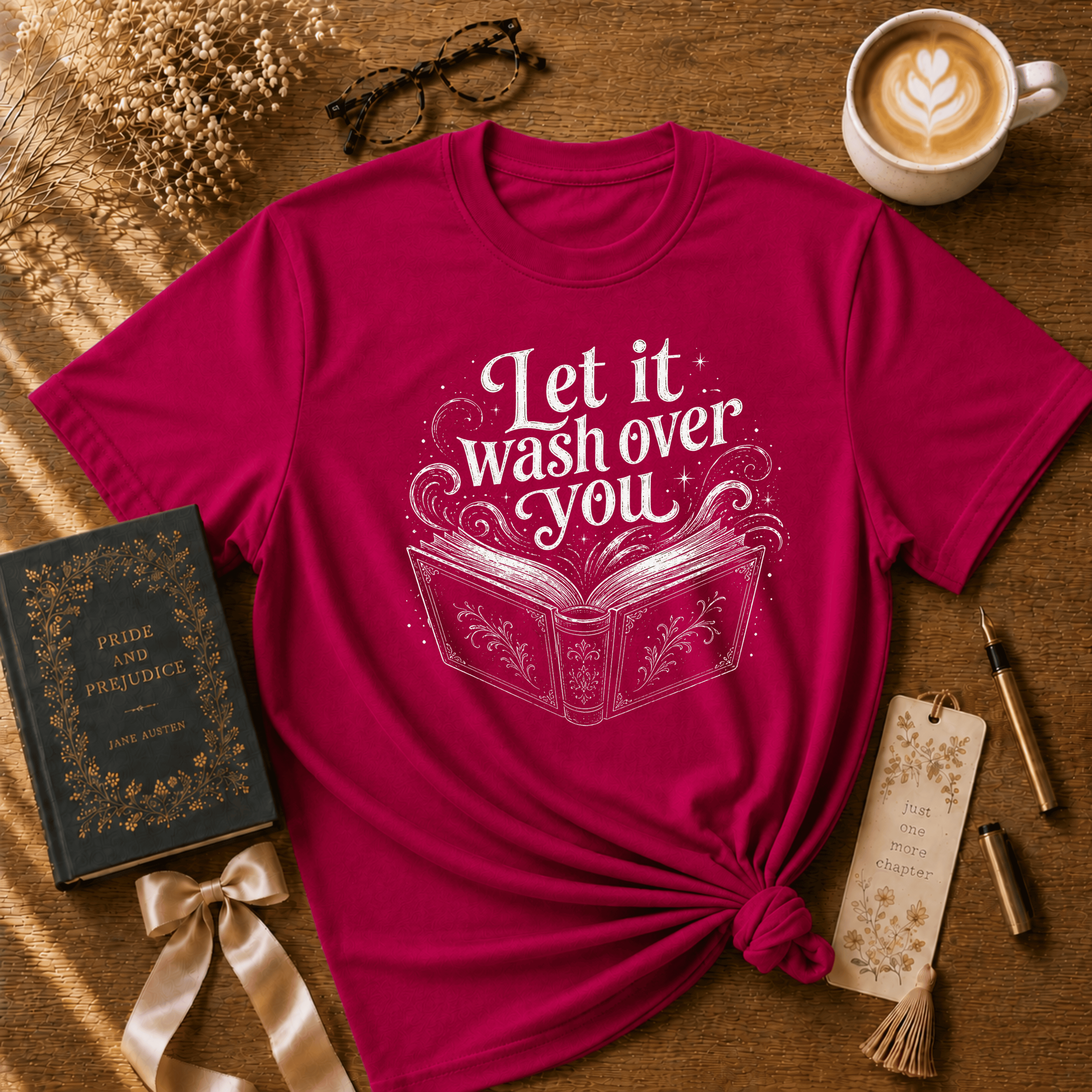 Let It Wash Over You | Book Lover Graphic T-Shirt