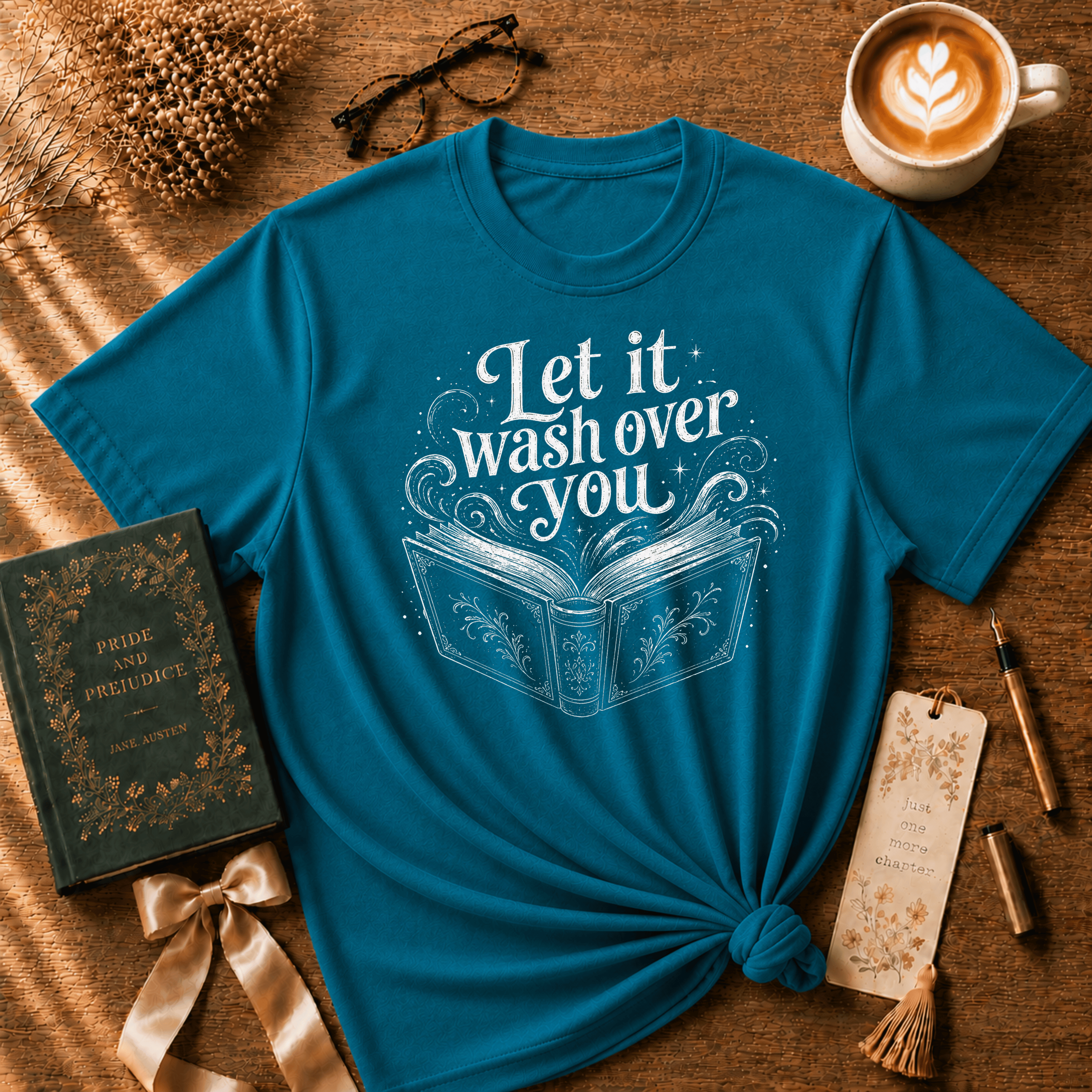 Let It Wash Over You | Book Lover Graphic T-Shirt
