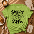 Sippin' on Life | Coffee Lover Graphic T-Shirt