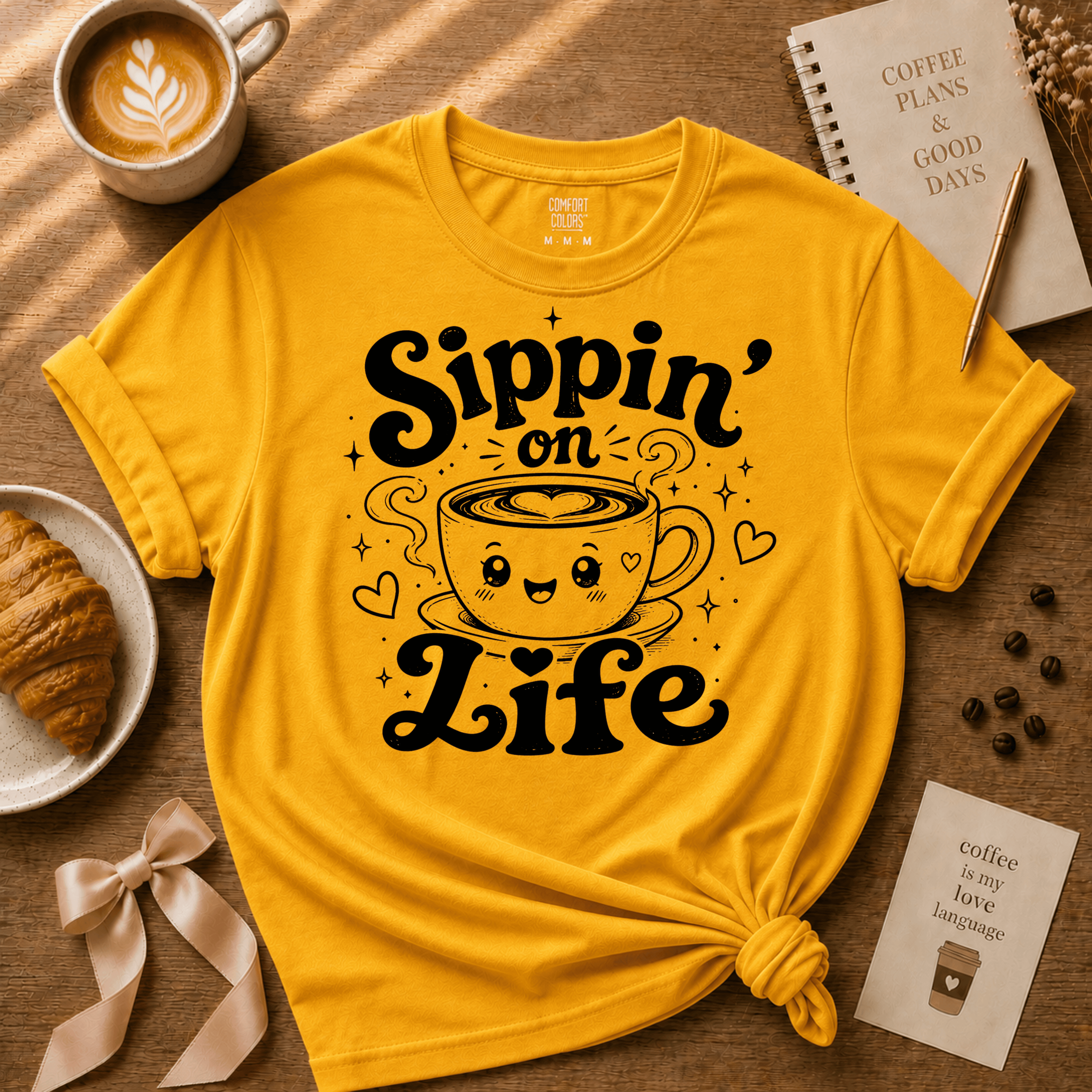 Sippin' on Life | Coffee Lover Graphic T-Shirt