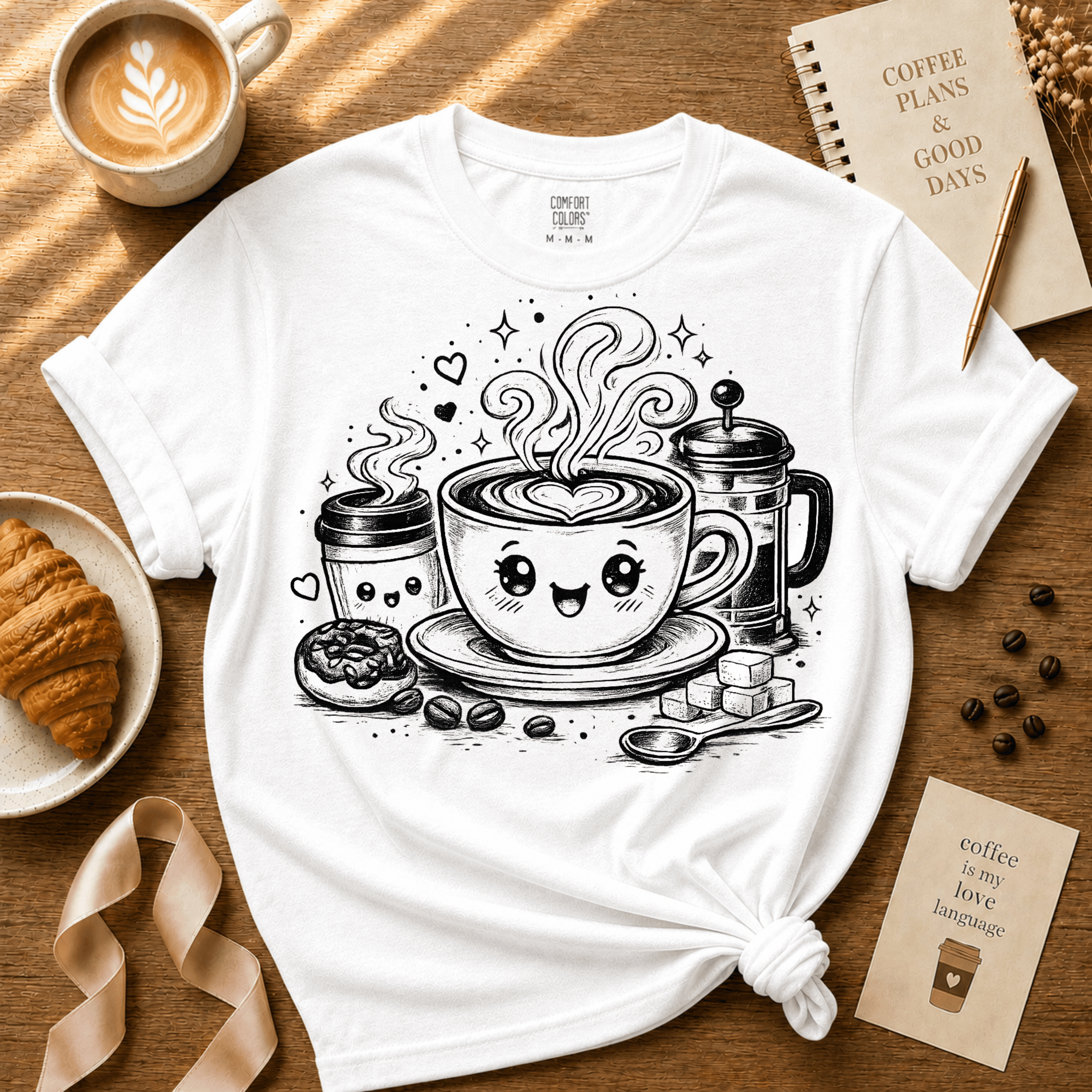 Cute Kawaii Coffee | Coffee Lover Graphic T-Shirt