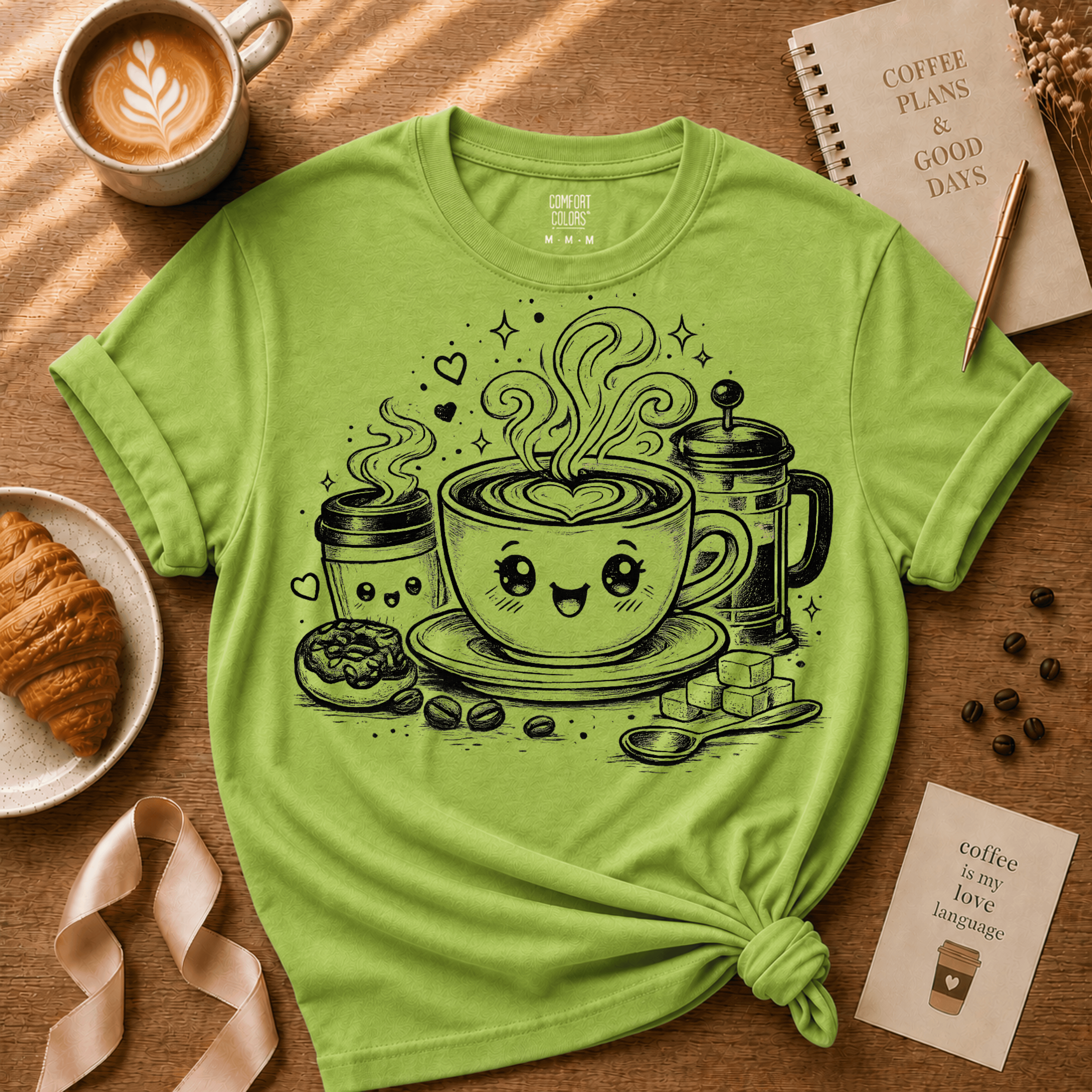 Cute Kawaii Coffee | Coffee Lover Graphic T-Shirt