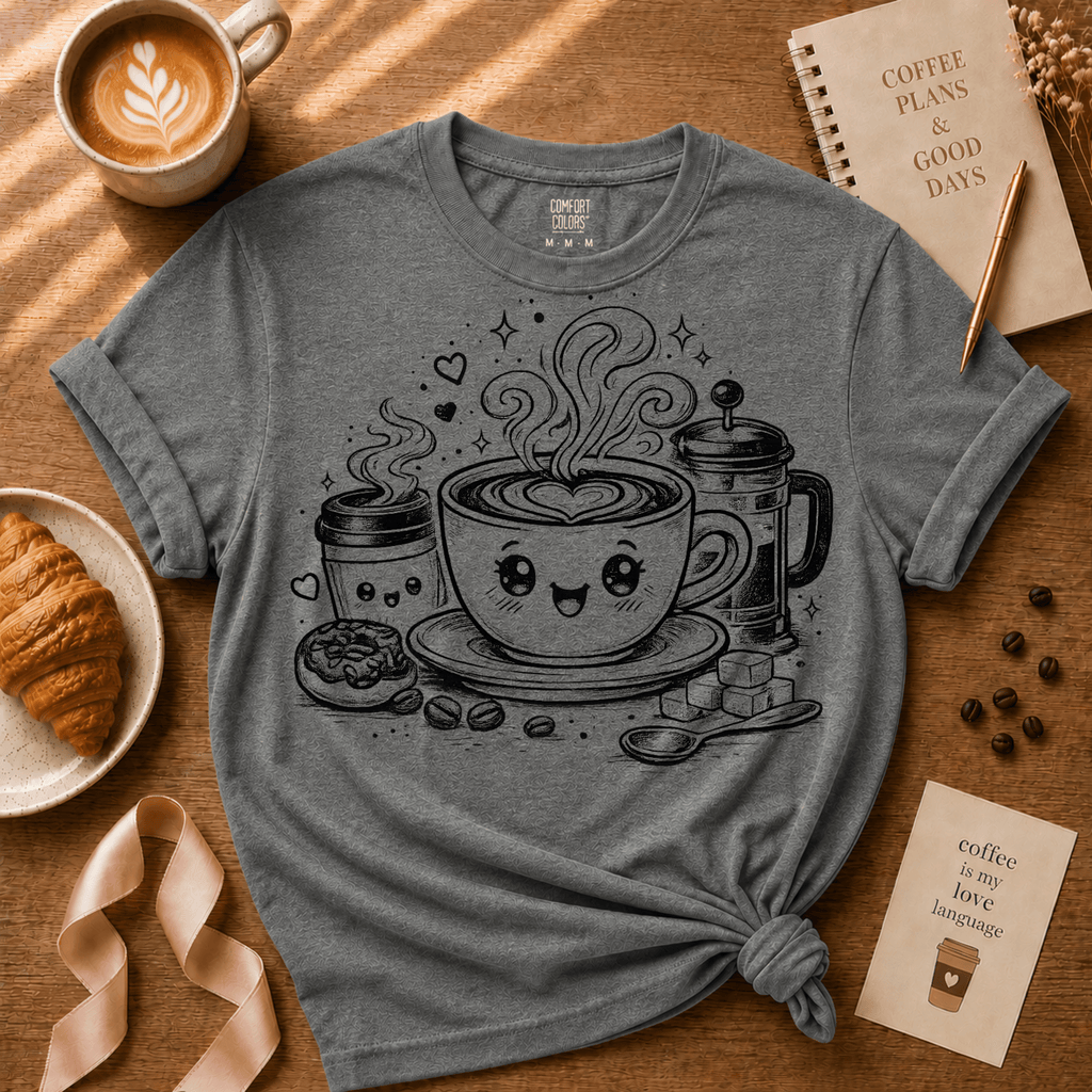 Cute Kawaii Coffee | Coffee Lover Graphic T-Shirt