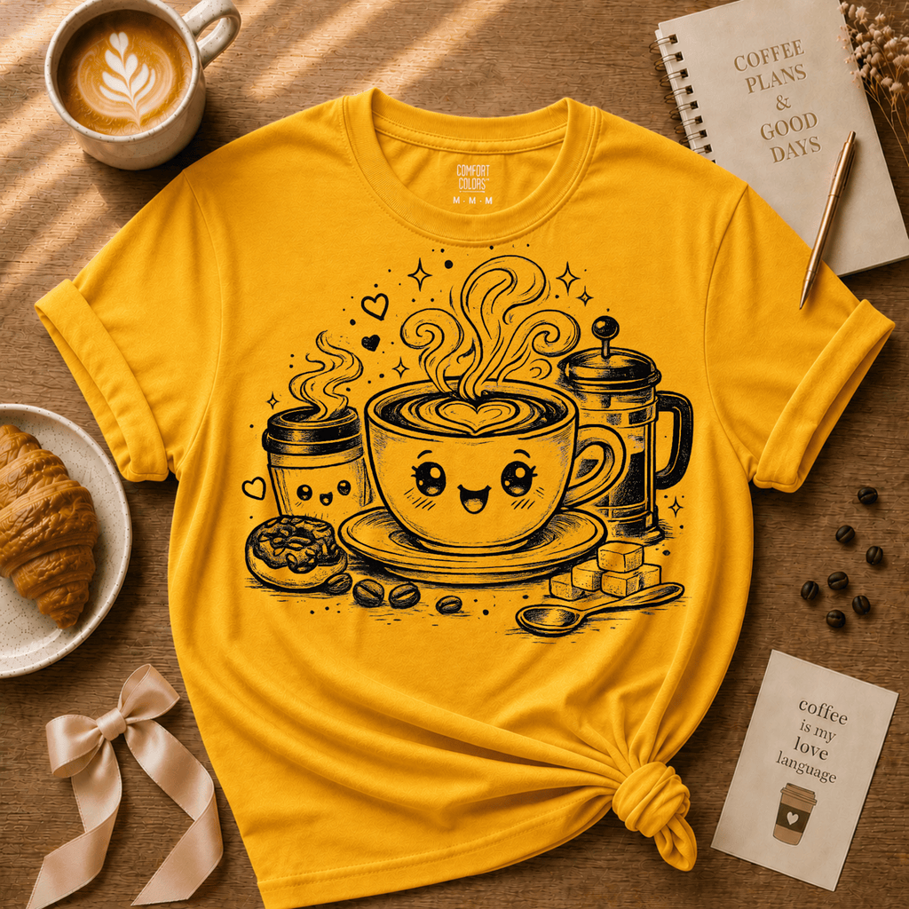 Cute Kawaii Coffee | Coffee Lover Graphic T-Shirt
