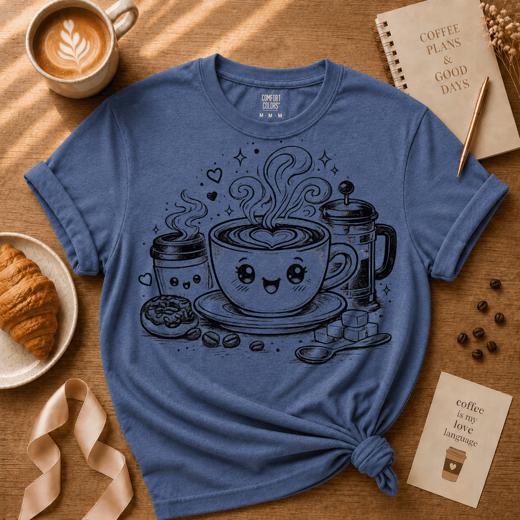 Cute Kawaii Coffee | Coffee Lover Graphic T-Shirt