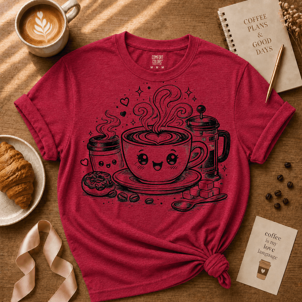 Cute Kawaii Coffee | Coffee Lover Graphic T-Shirt