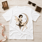 Red Rose On Moon | Vintage Pinup Graphic T-Shirt