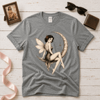 Red Rose On Moon | Vintage Pinup Graphic T-Shirt