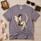 Red Rose On Moon | Vintage Pinup Graphic T-Shirt