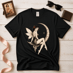 Red Rose On Moon | Vintage Pinup Graphic T-Shirt