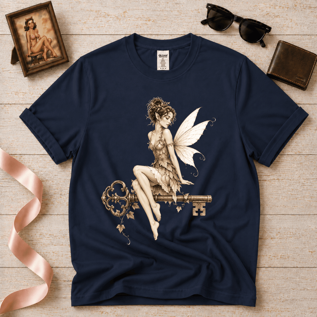 Fairy Key | Vintage Pinup Fairy Graphic T-Shirt