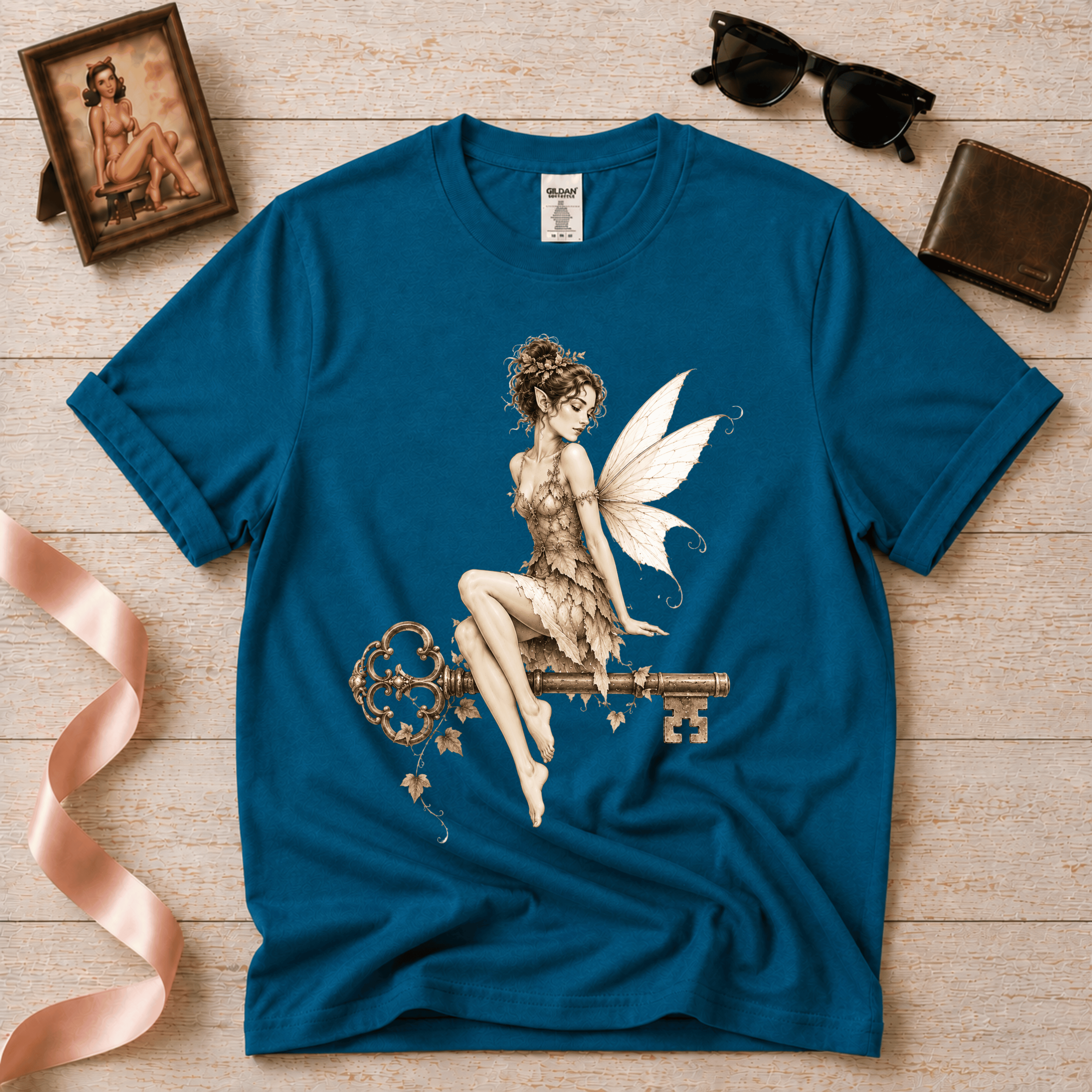 Fairy Key | Vintage Pinup Fairy Graphic T-Shirt