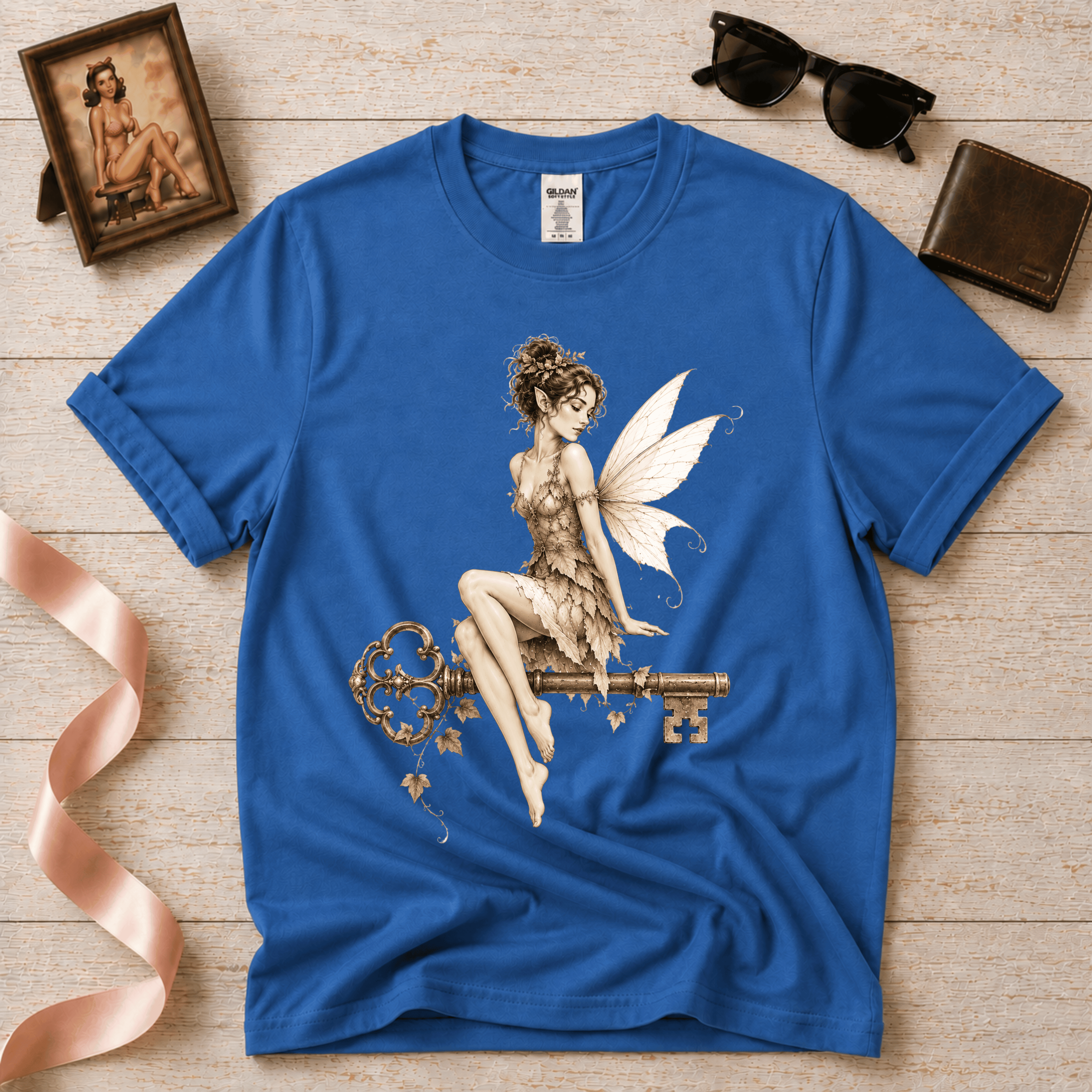 Fairy Key | Vintage Pinup Fairy Graphic T-Shirt