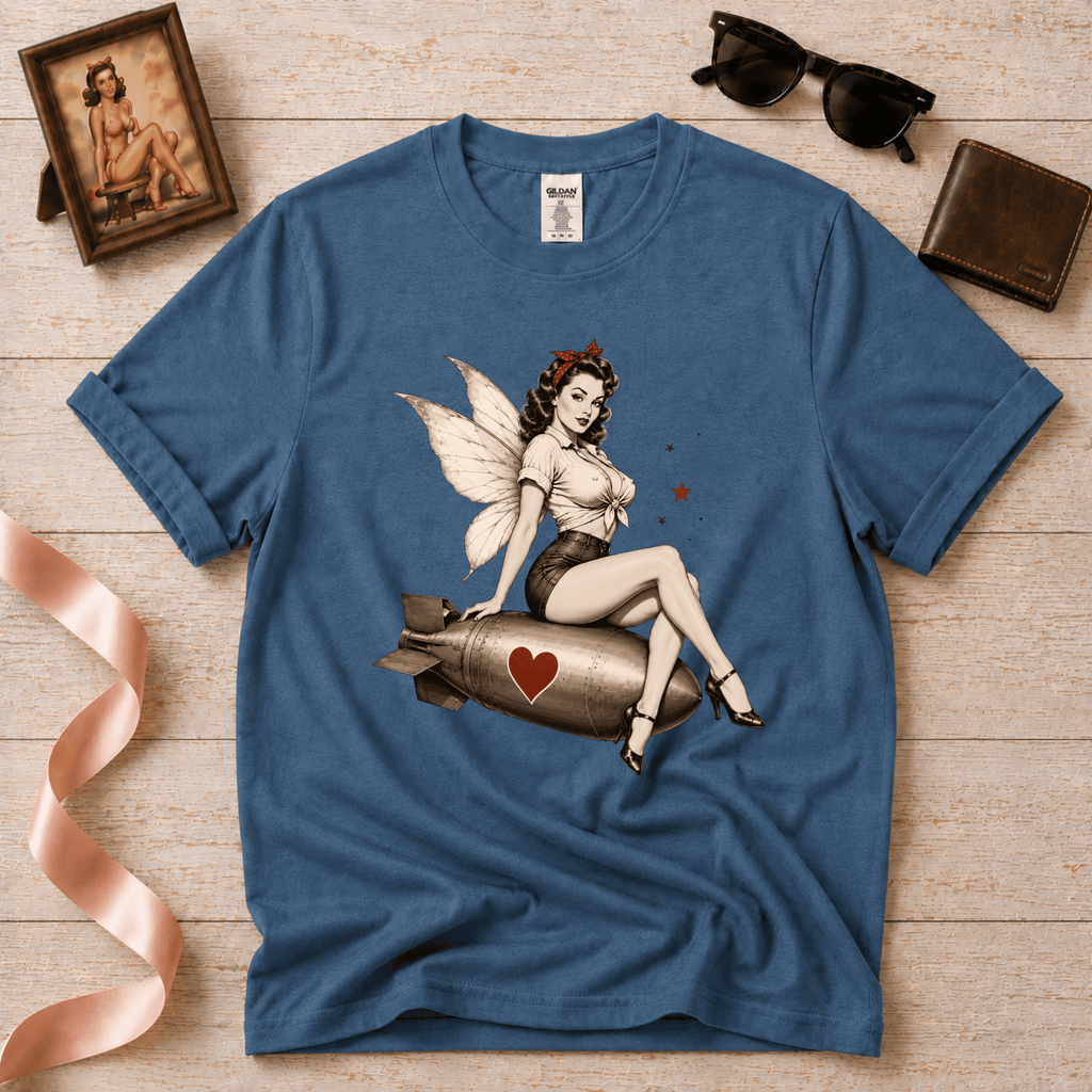 Love Bomb Fairy | Vintage Pinup Fairy Graphic T-Shirt