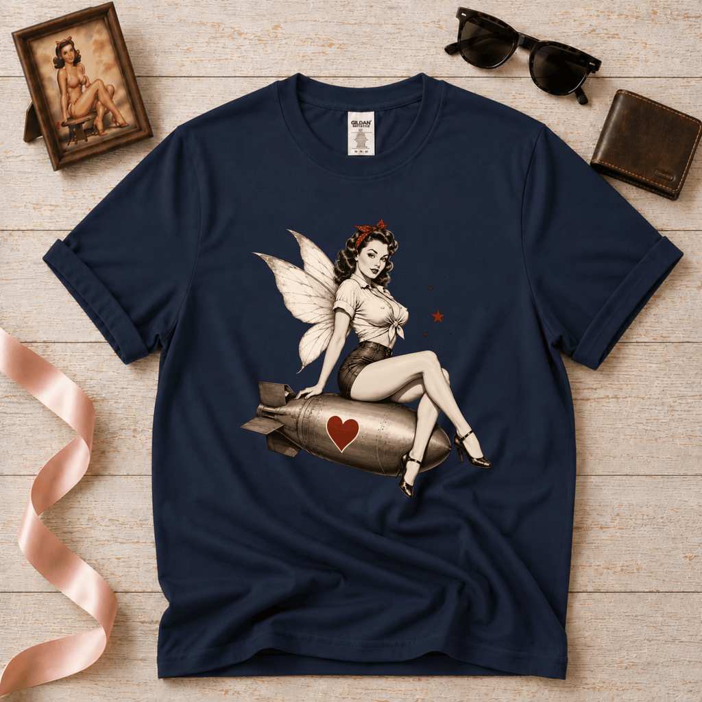 Love Bomb Fairy | Vintage Pinup Fairy Graphic T-Shirt