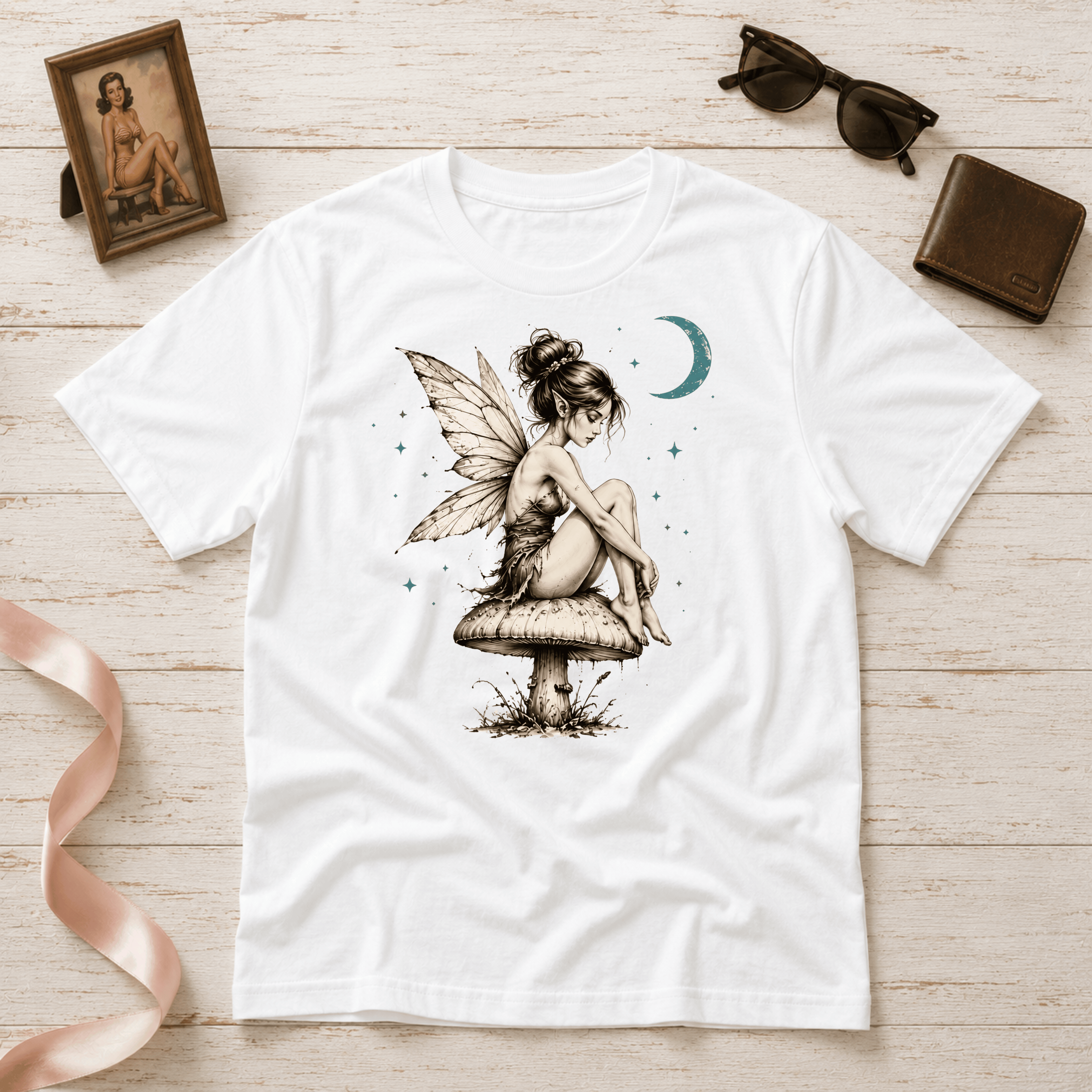 Mushroom Fairy | Vintage Fairy Graphic T-Shirt